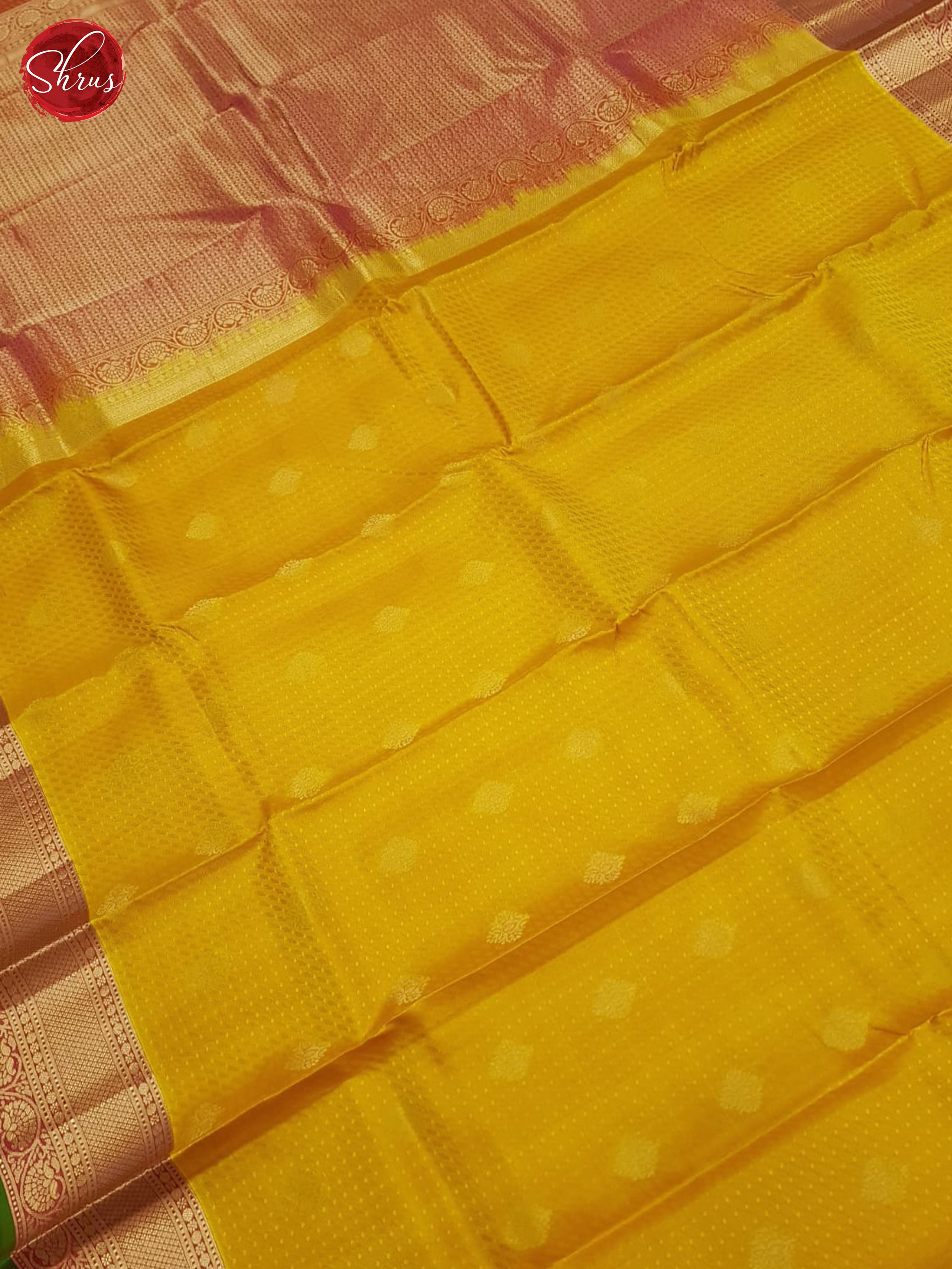 Yellow & Pink-Kanchipuram Silk saree - Shop on ShrusEternity.com