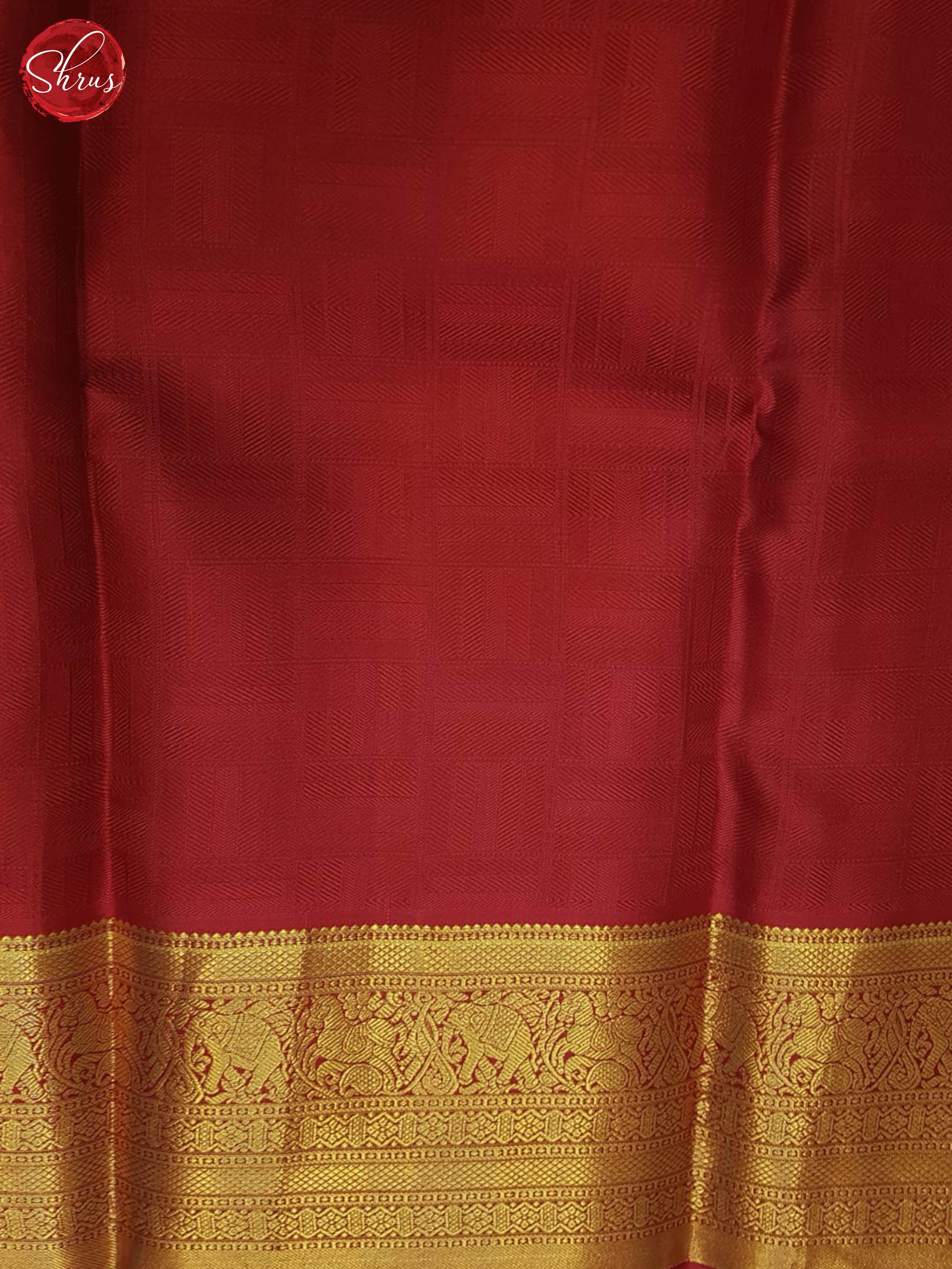 Blue And Red- Kanchipuram Silk Saree - Shop on ShrusEternity.com