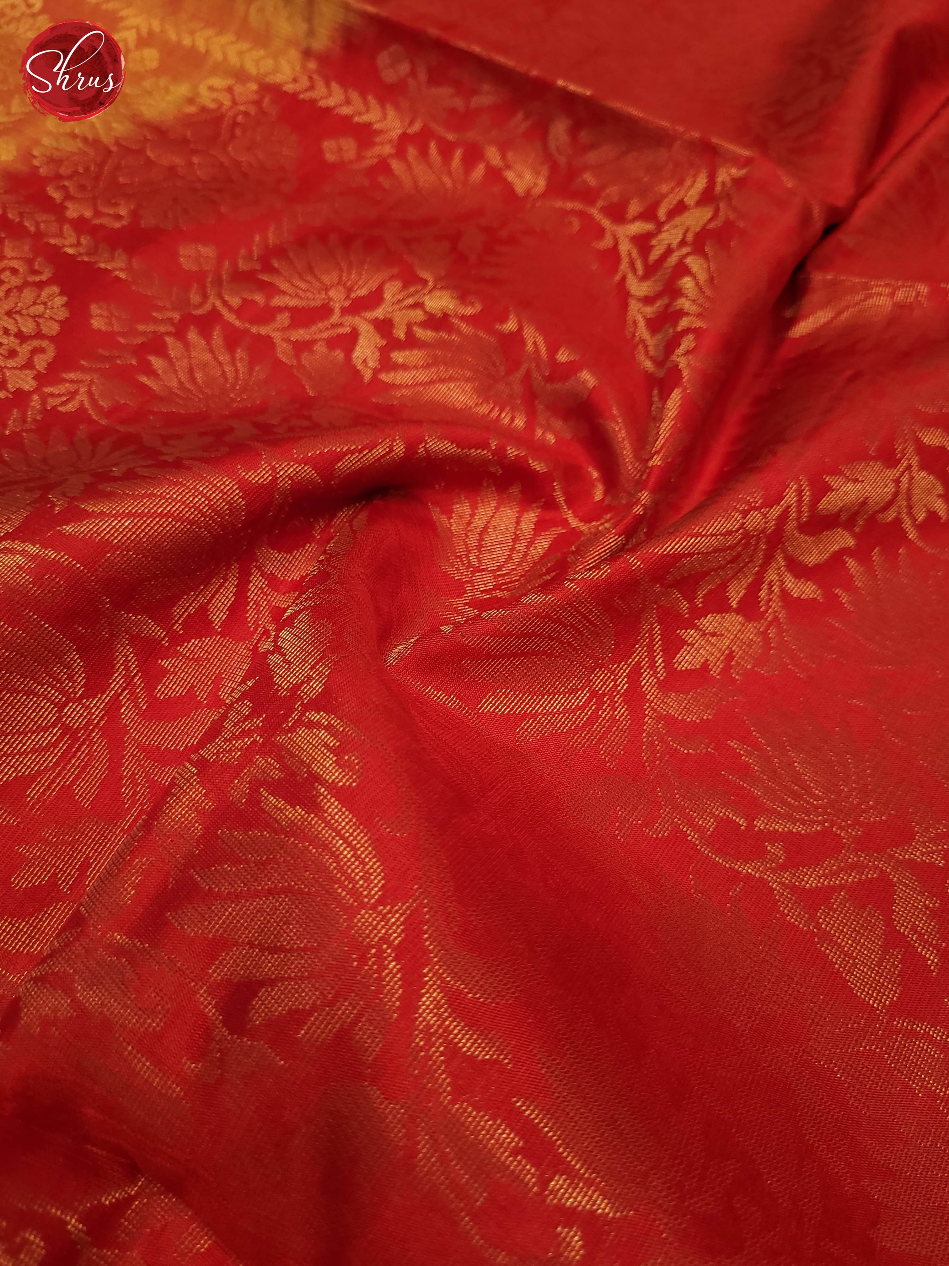 Red and Yellow  - Soft Silk Saree - Shop on ShrusEternity.com