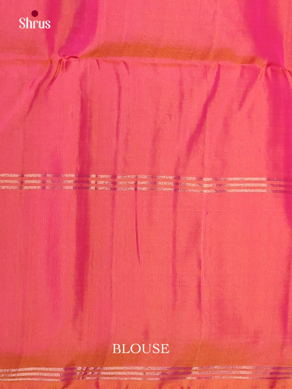 Buy Lustrous Baby Pink Silk Saree With Golden Buttas, Orange Zari Border & Brocade Pallu