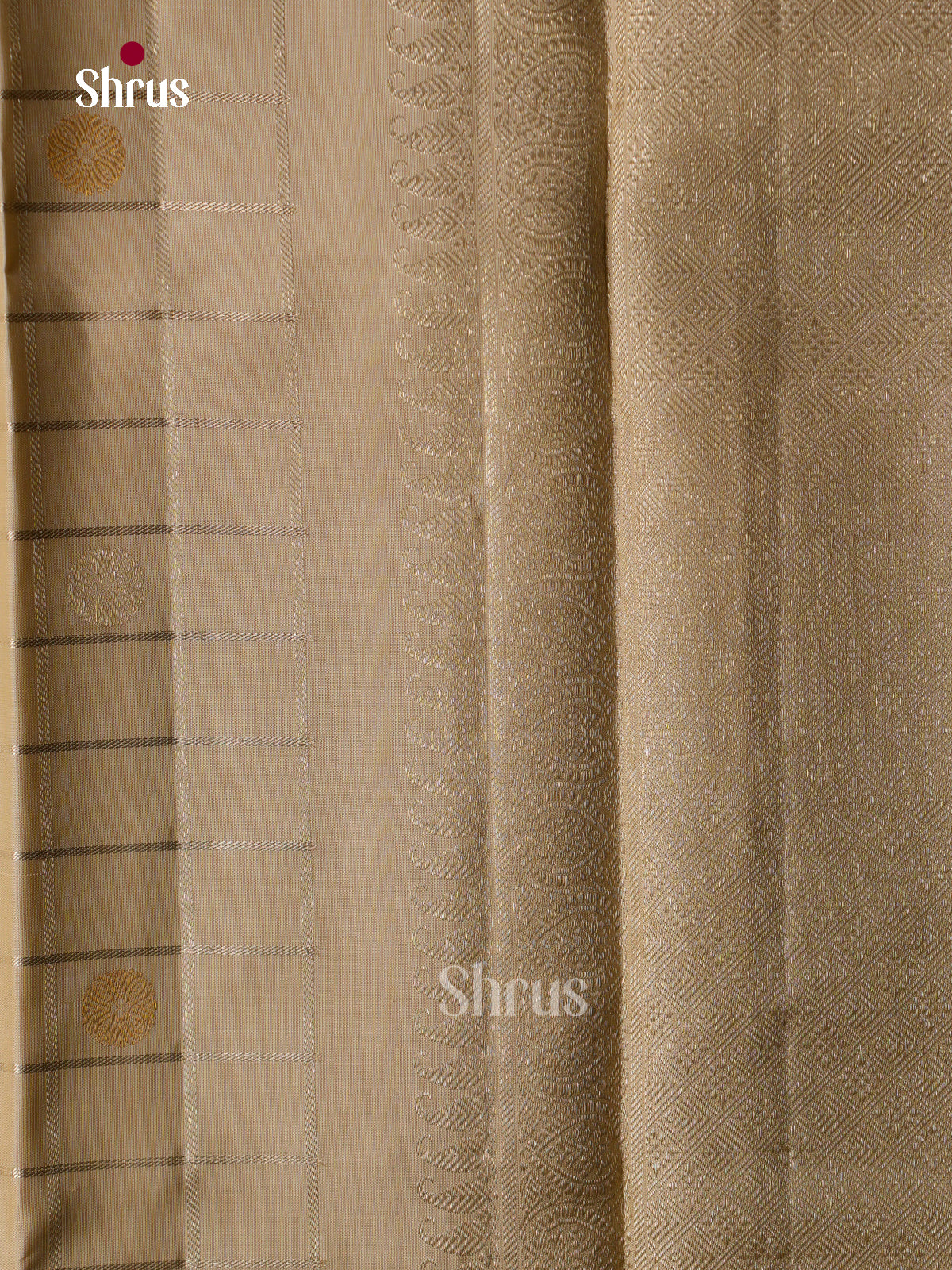 Beautiful Cream Kanchipuram Saree With Zari Checks & Floral Buttas | Rettapet Zari Border & B rocade Pallu