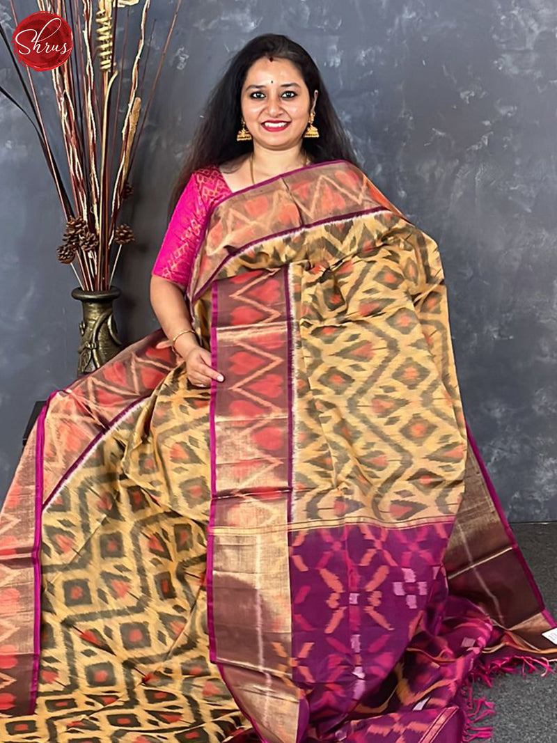 Pochampally Silk Ikat And Kalamkari Blue Saree | Kankatala