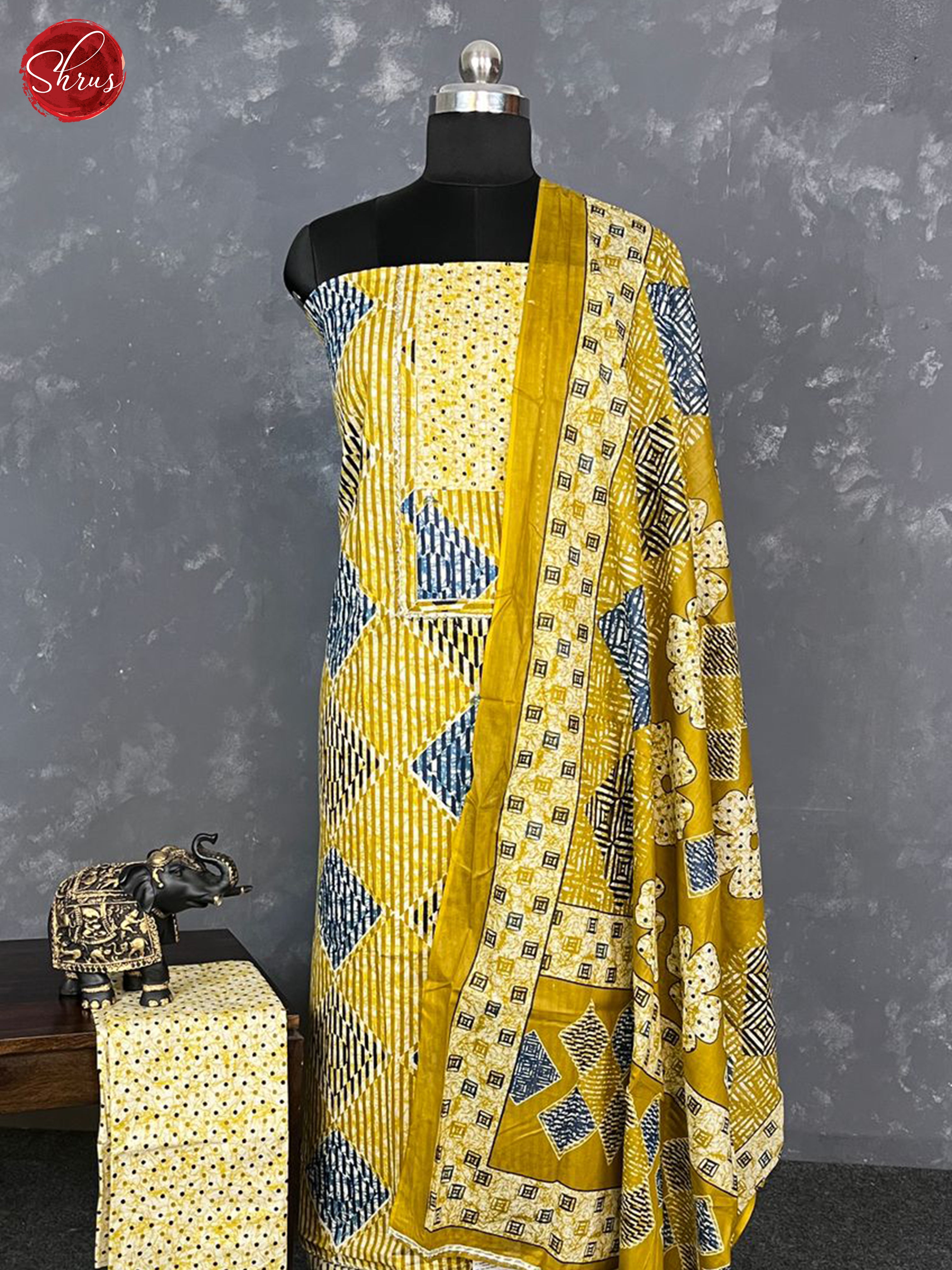 Mehandi Green & Cream - Cotton Salwar - Shop on ShrusEternity.com