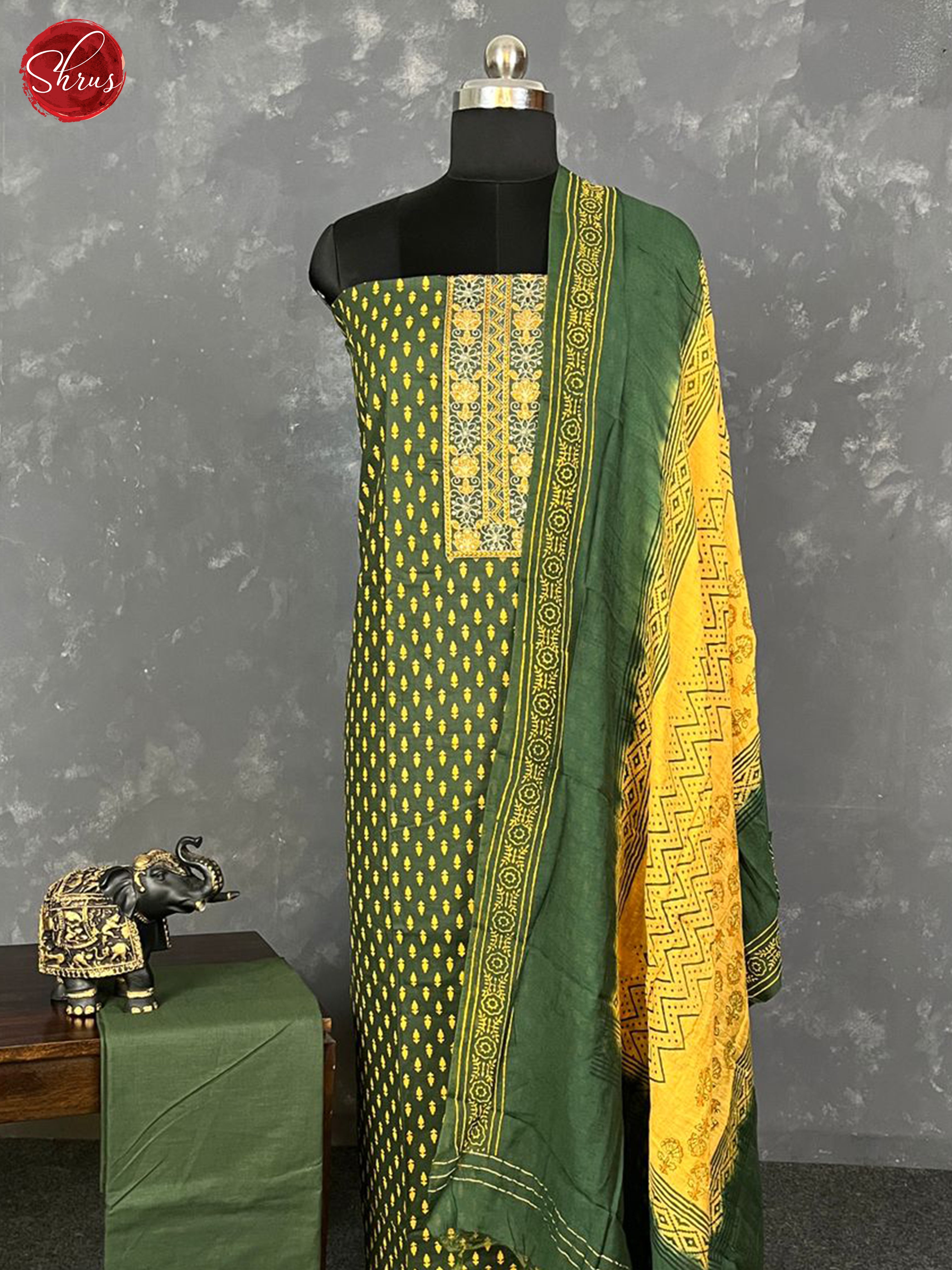 Green & Yellow - Cotton Salwar - Shop on ShrusEternity.com