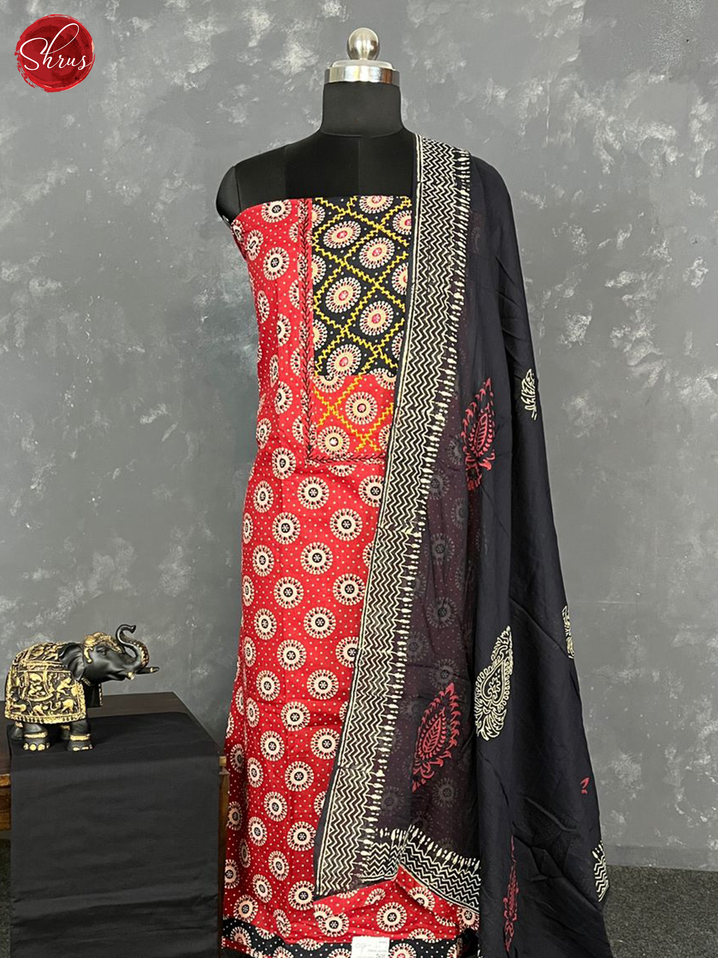 Red & Black- Cotton Salwar - Shop on ShrusEternity.com