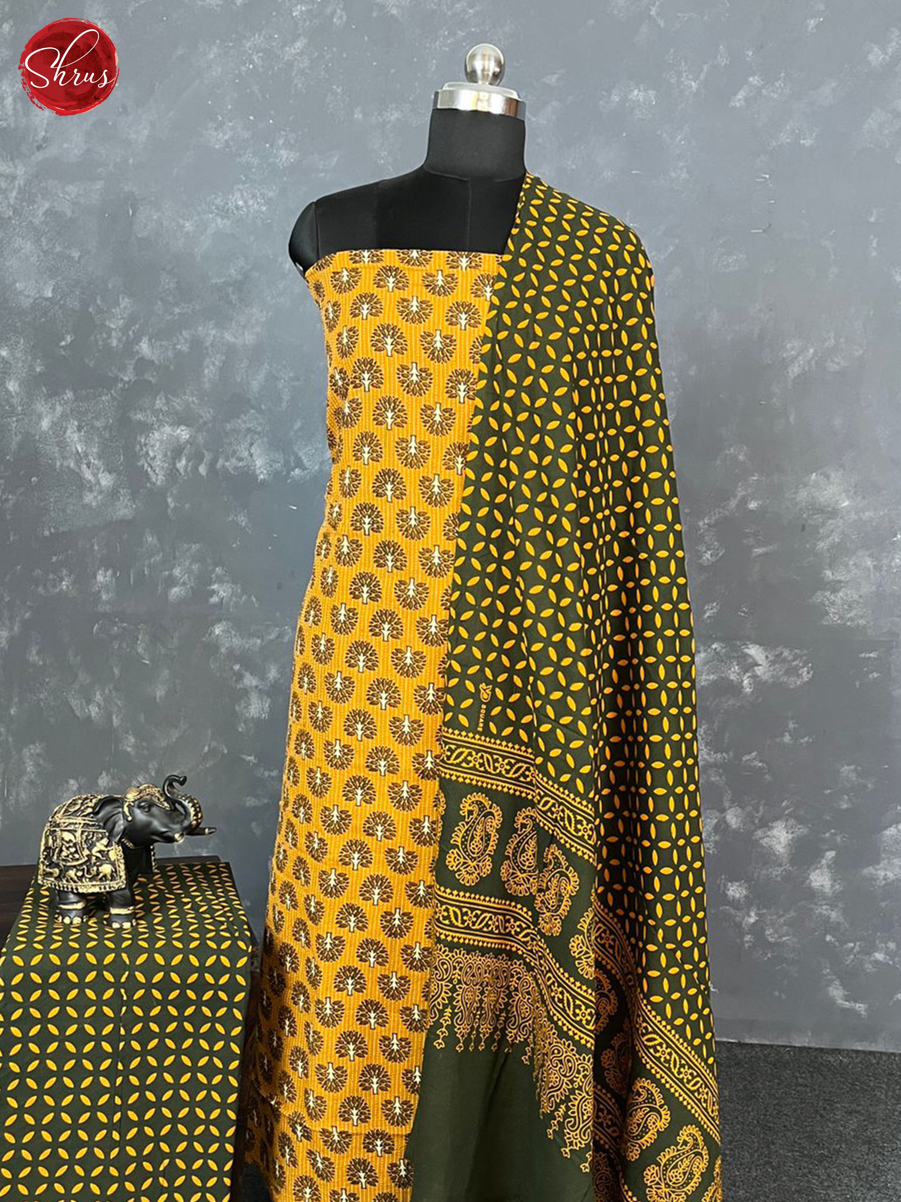 Mustard & Green - Ajrakh Salwar - Shop on ShrusEternity.com