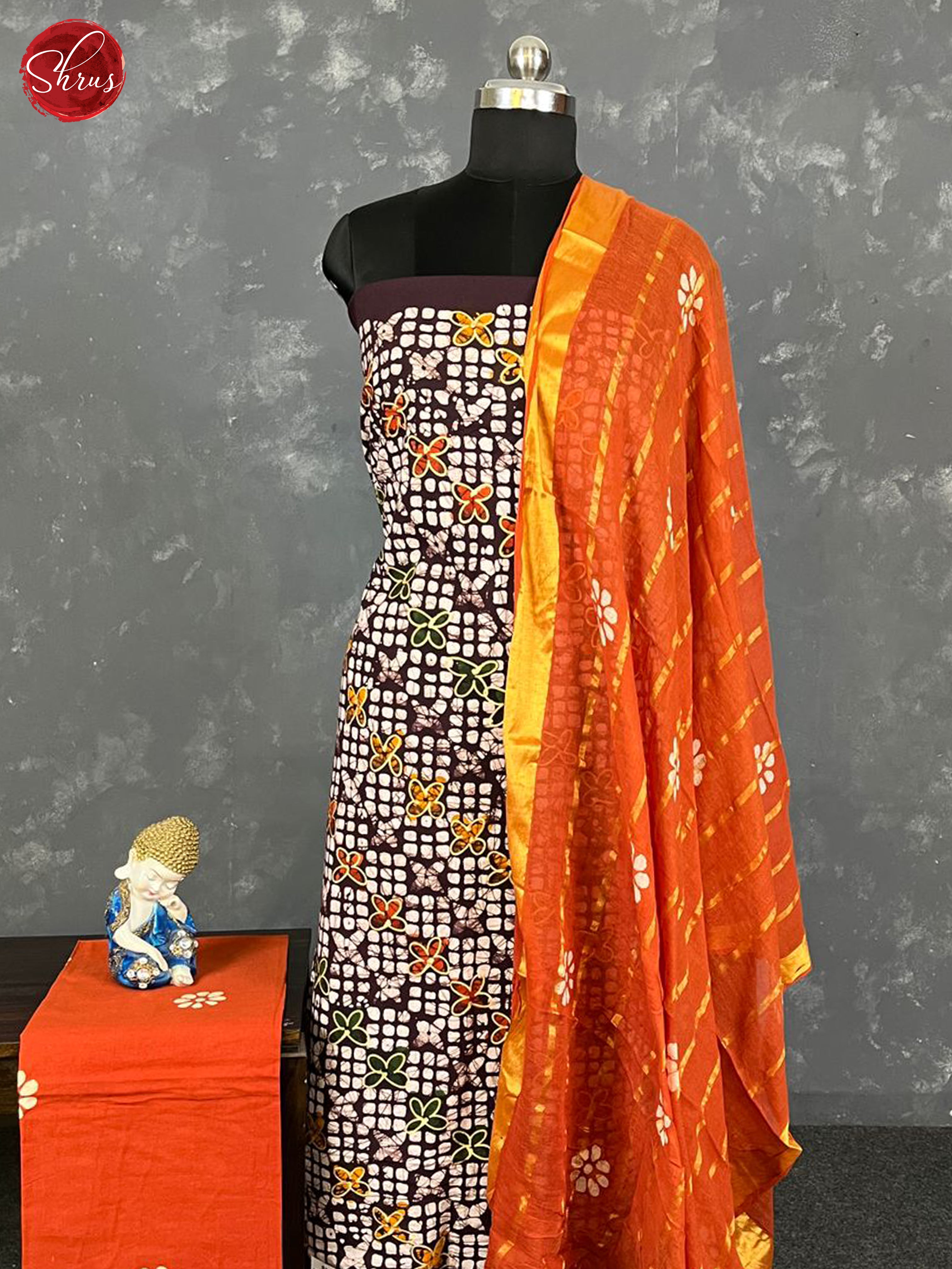 Brown & Orange - Bhatik salwar - Shop on ShrusEternity.com