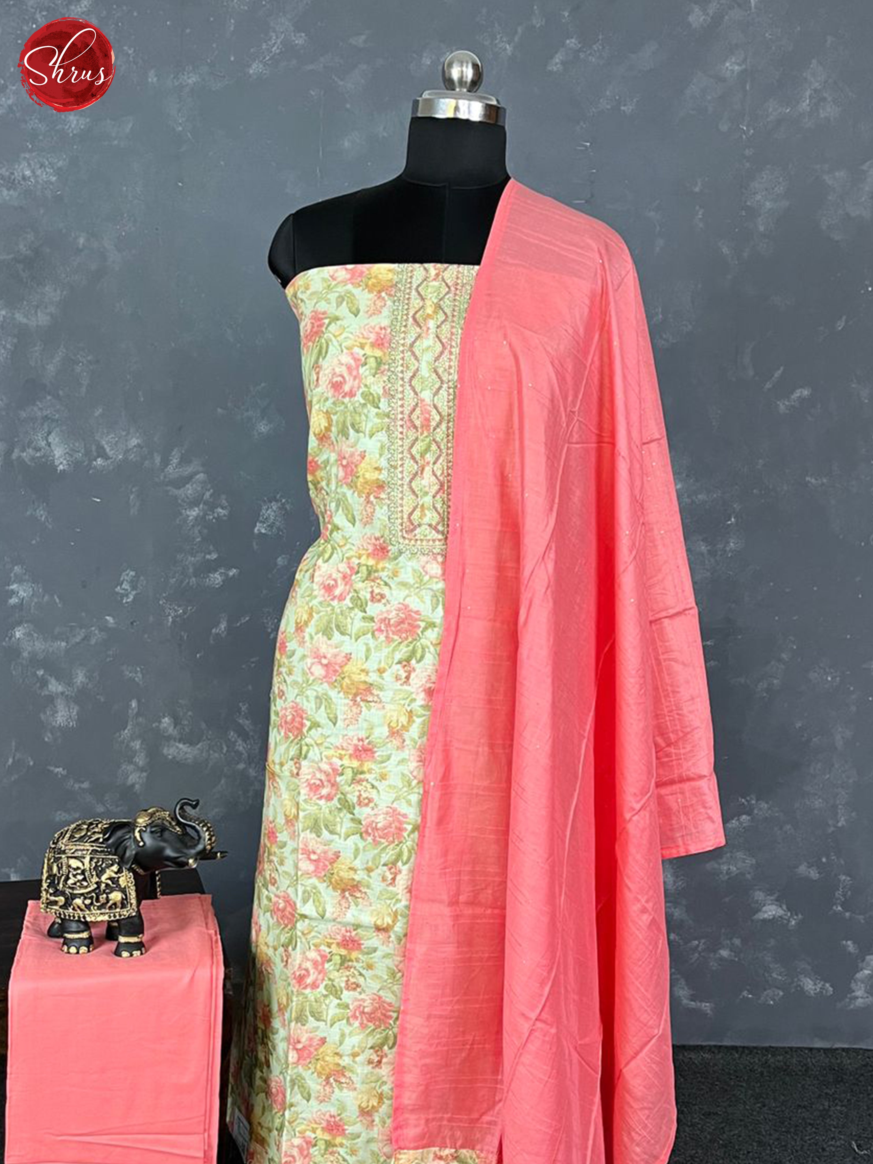 Light Green & Pink - Cotton Salwar - Shop on ShrusEternity.com