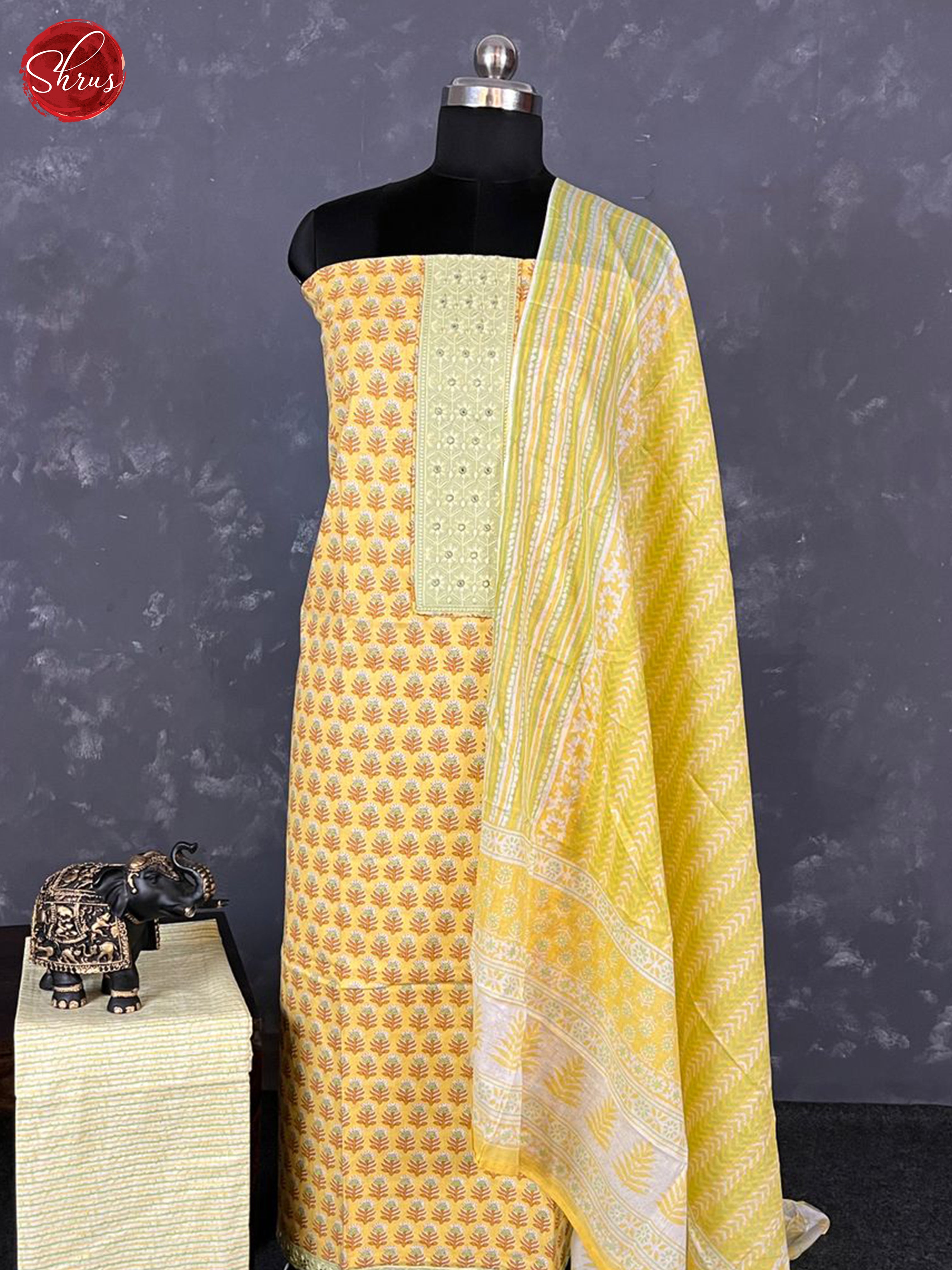 Yellow & Cream-Cotton Salwar - Shop on ShrusEternity.com