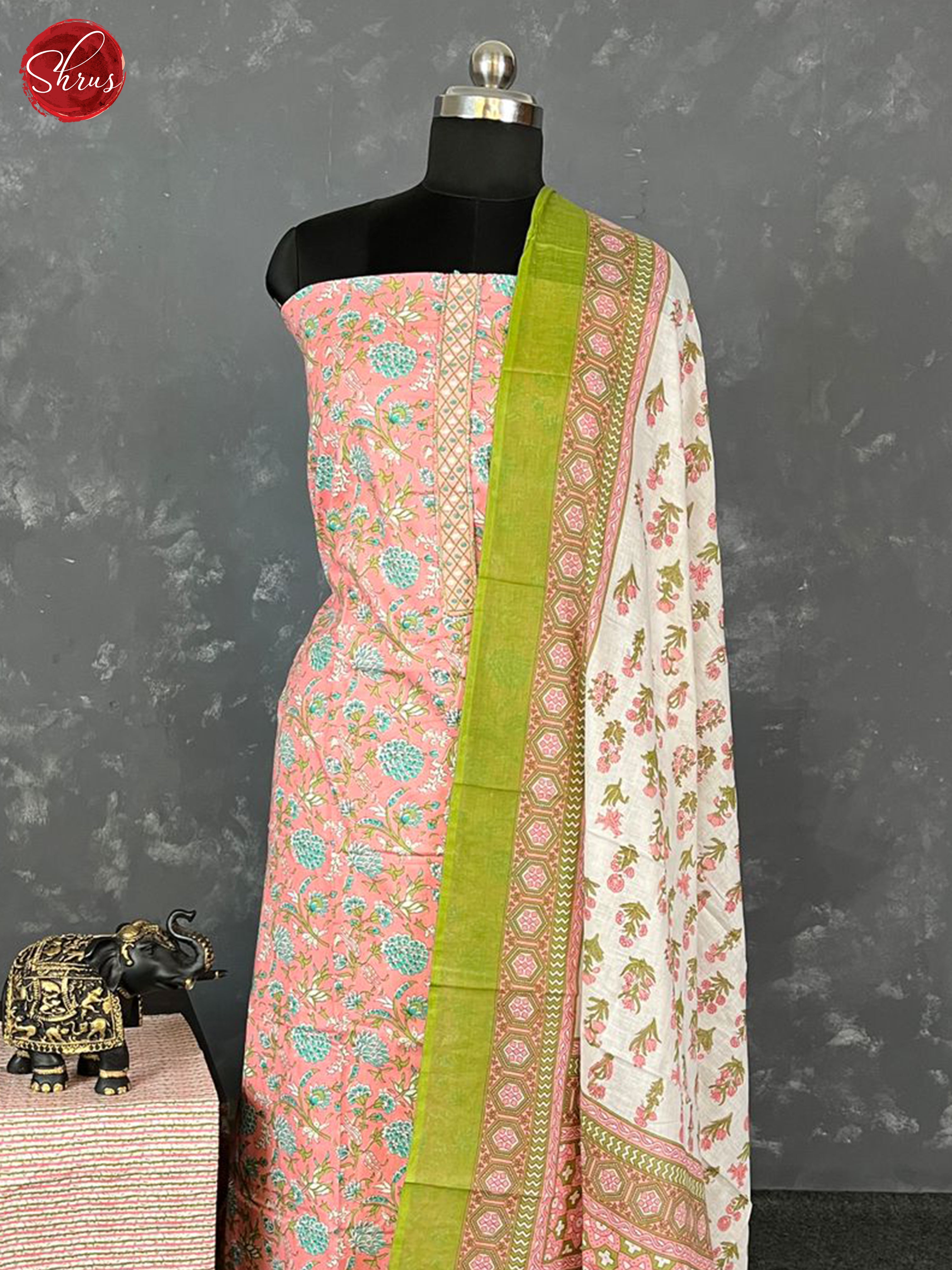 Pink & Cream- Cotton Salwar - Shop on ShrusEternity.com