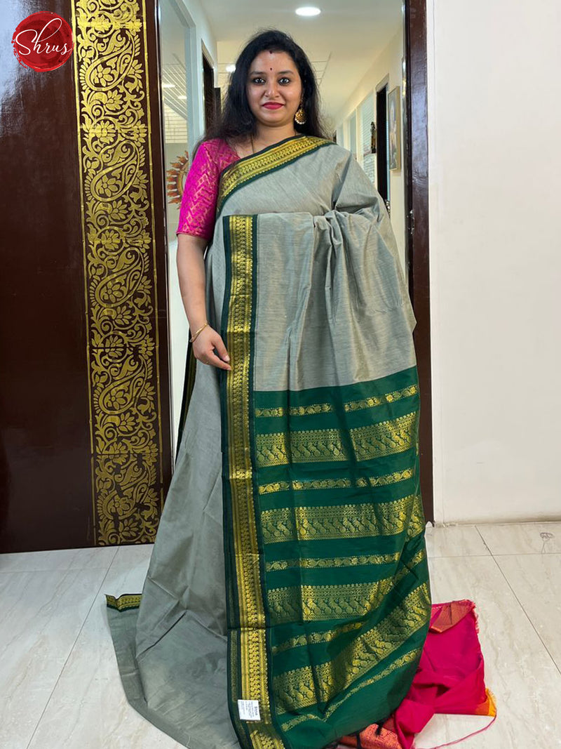 Buy Grey & Green- Kalyani Cotton Saree online