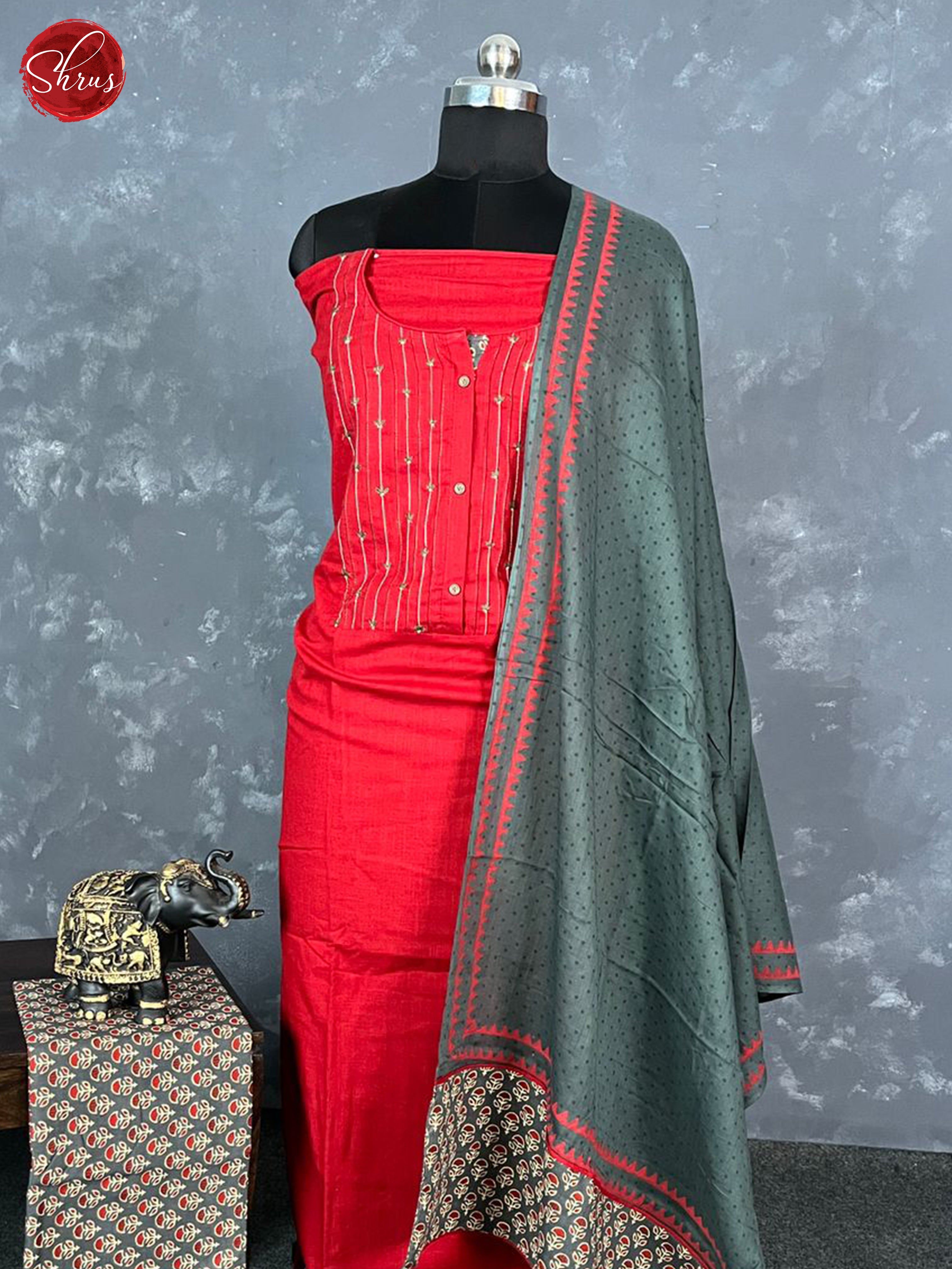Red & Grey - Salwar - Shop on ShrusEternity.com