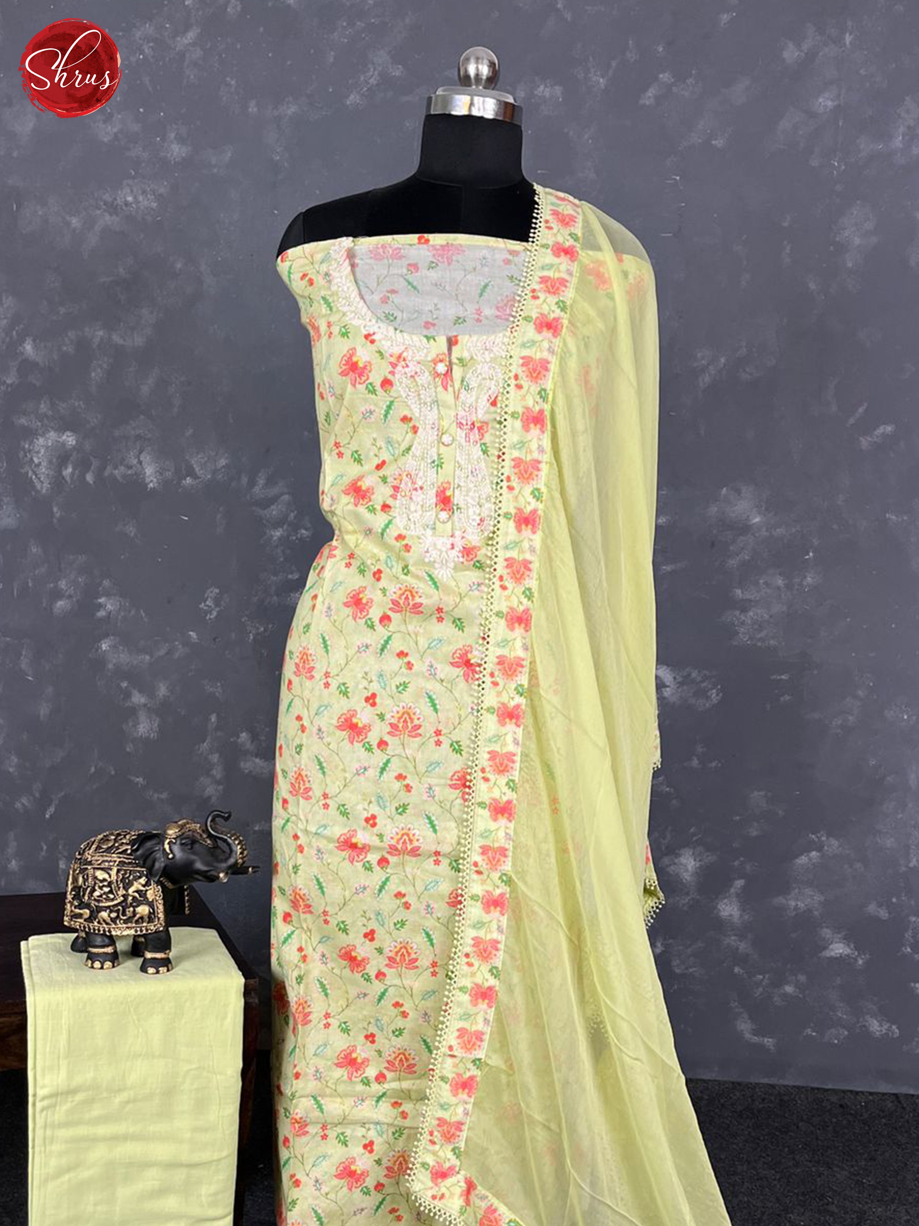 Pista Green - Unstitched Salwar - Shop on ShrusEternity.com