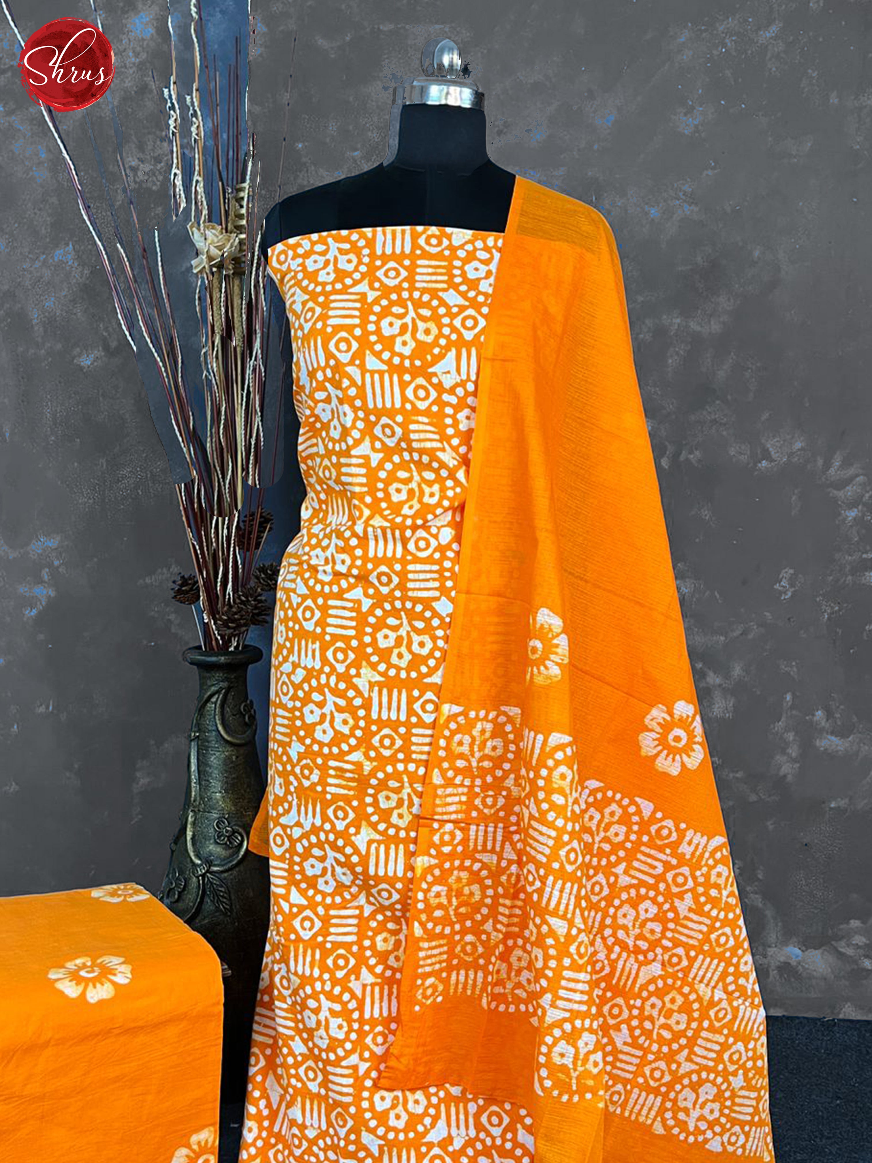 Orange-Bhatik  Salwar - Shop on ShrusEternity.com