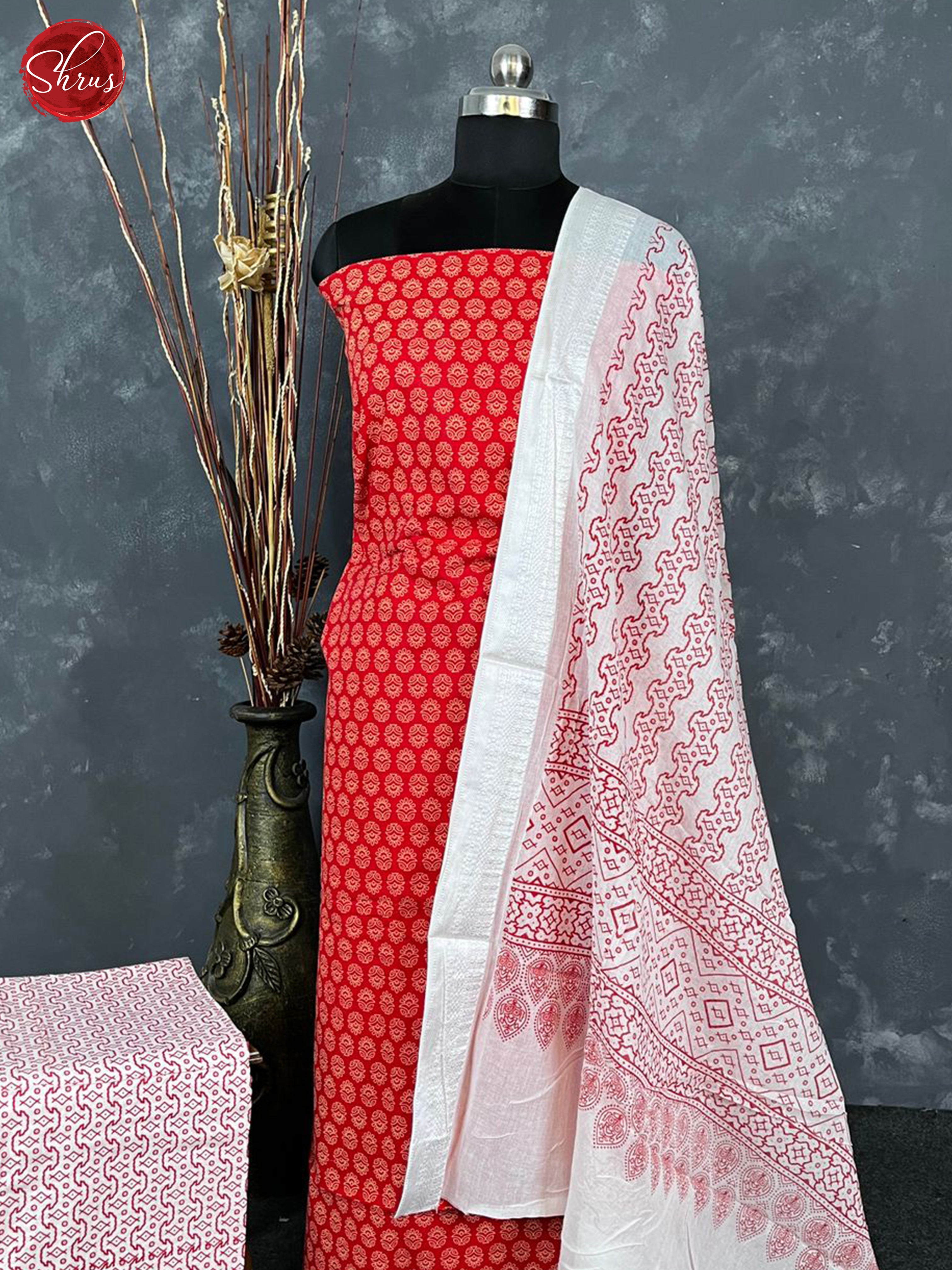 Red & White- Salwar - Shop on ShrusEternity.com