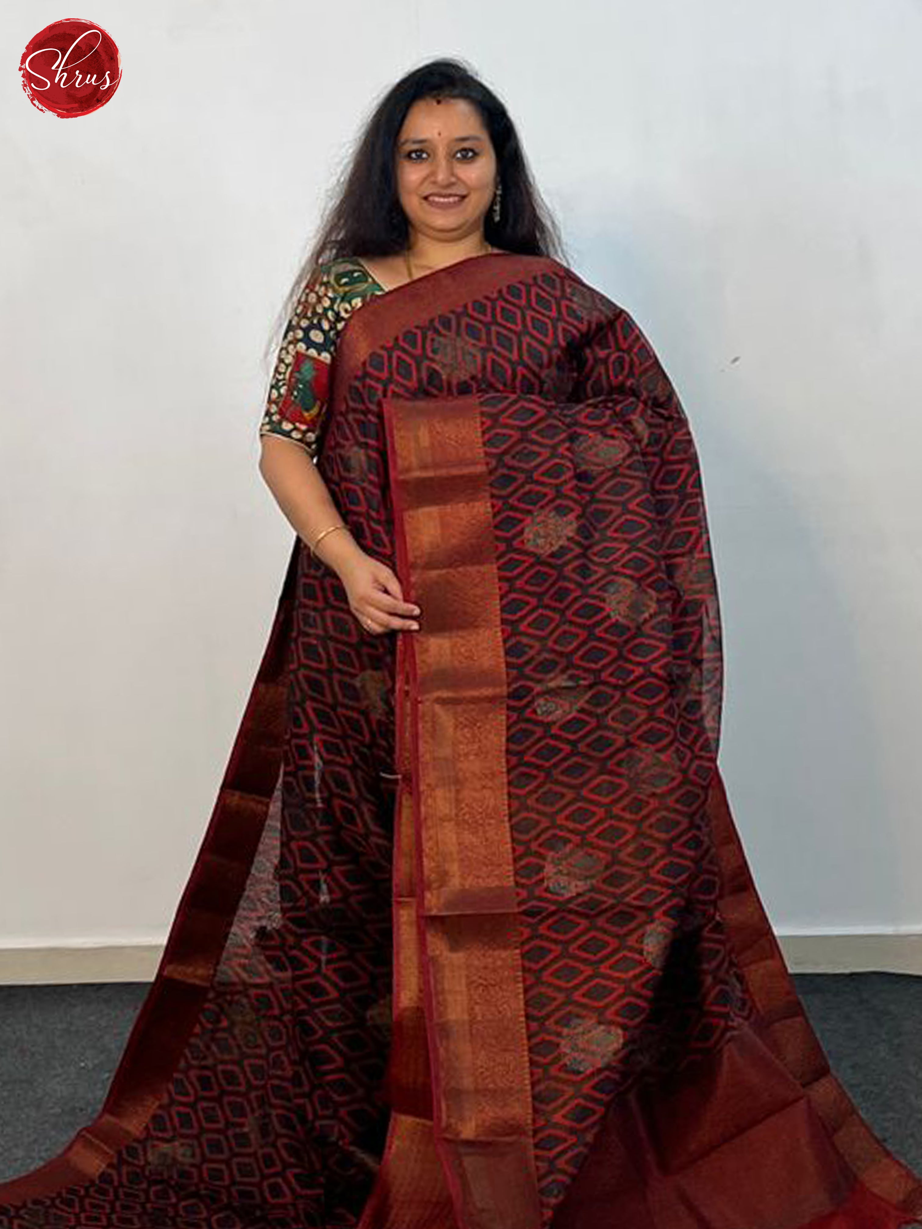 Red(Single Tone) - Linen Saree - Shop on ShrusEternity.com