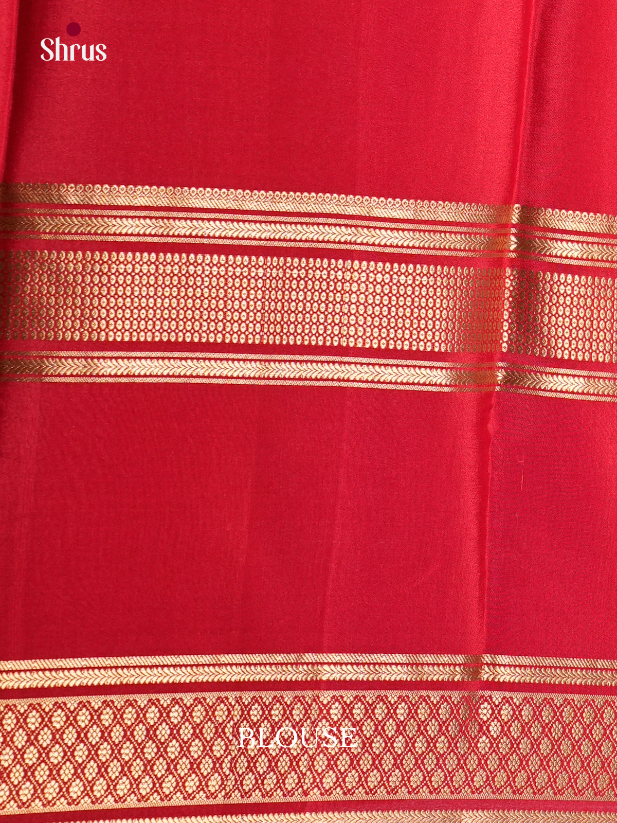 Buy Vibrant Blue Mysore Crepe Silk Saree with Red Rettaipet Zari Border & Traditional Pallu
