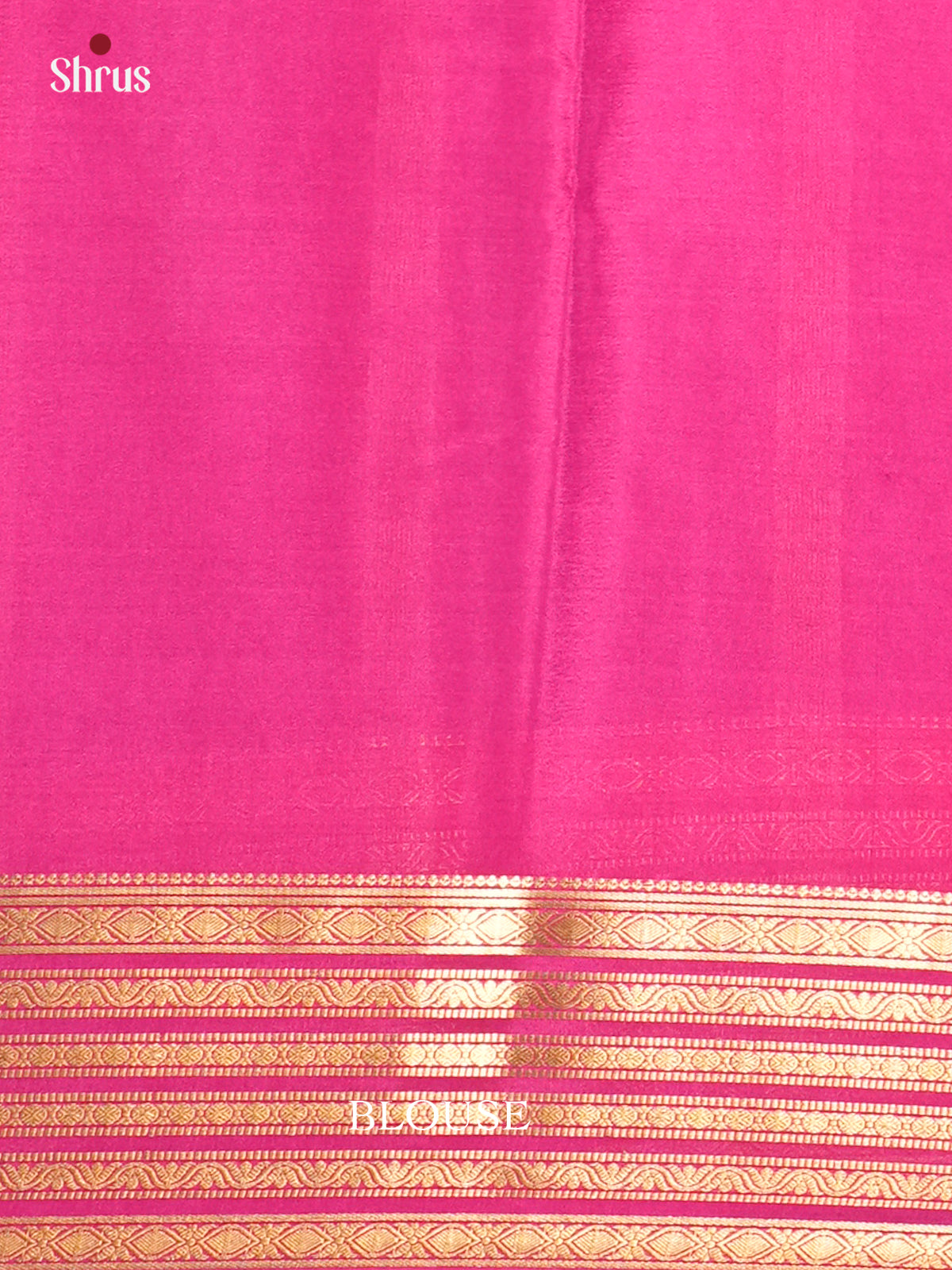 Buy Vibrant Blue Mysore Silk Crepe Saree with Plain Body, Pink Zari Striped Border & Chit Pallu