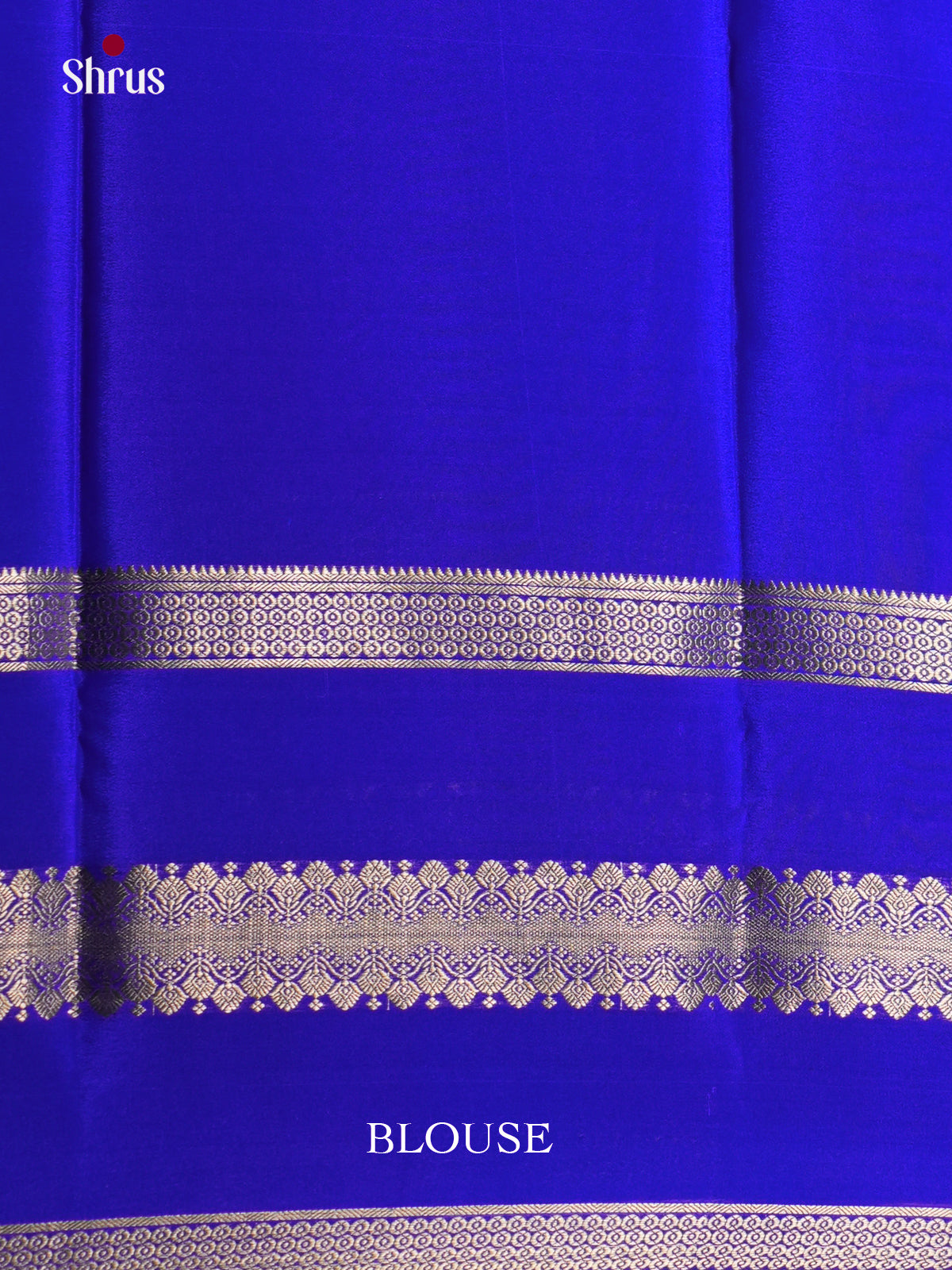 Buy Celestial Blue Pure Mysore Silk Saree with Maroon & Dark Blue Dual Zari Border & Chit Pallu