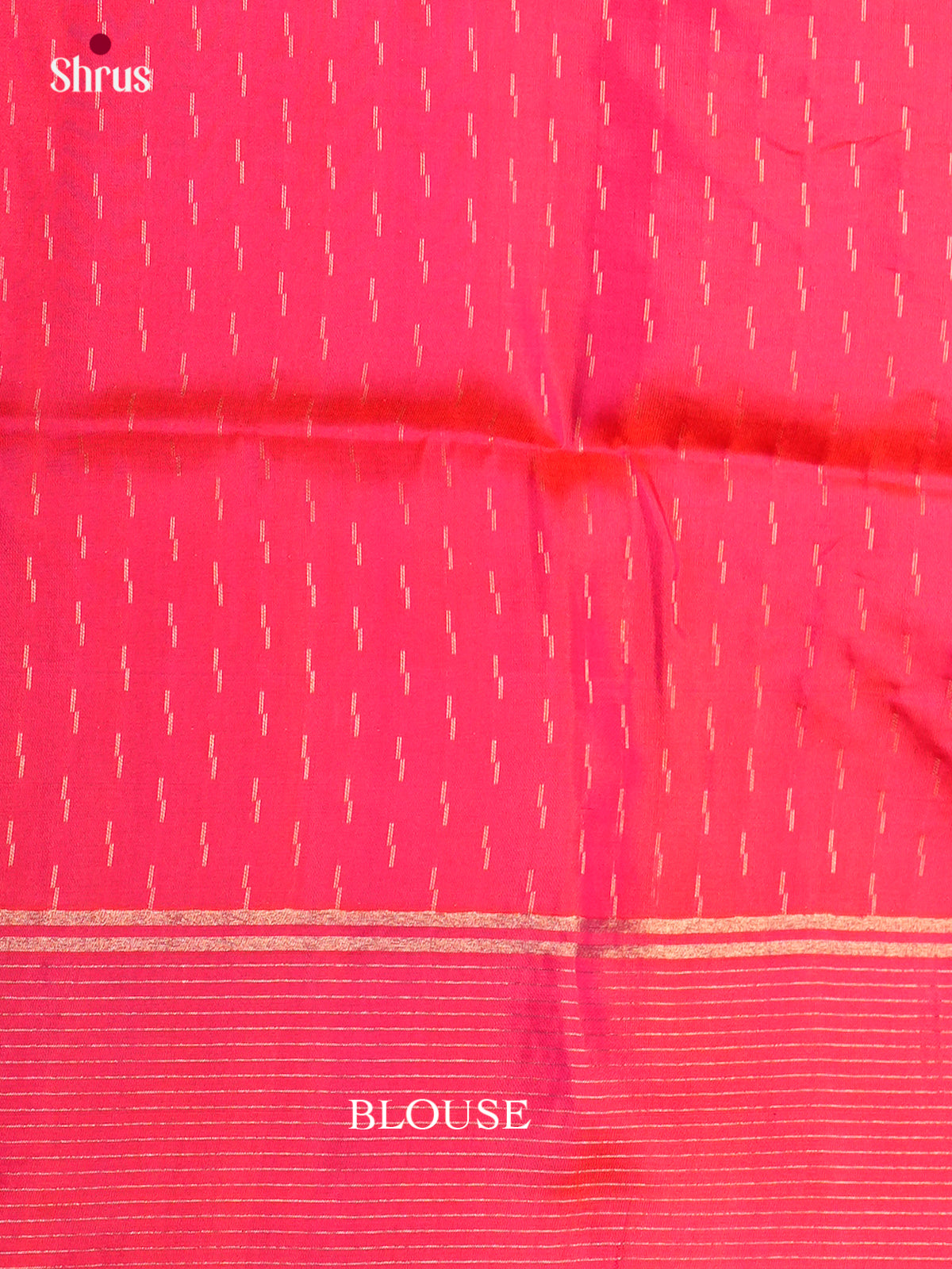 Buy Adorable Blue Silk Saree with Gold Stripes Buttas, Orangish Pink Border & Brocade Pallu