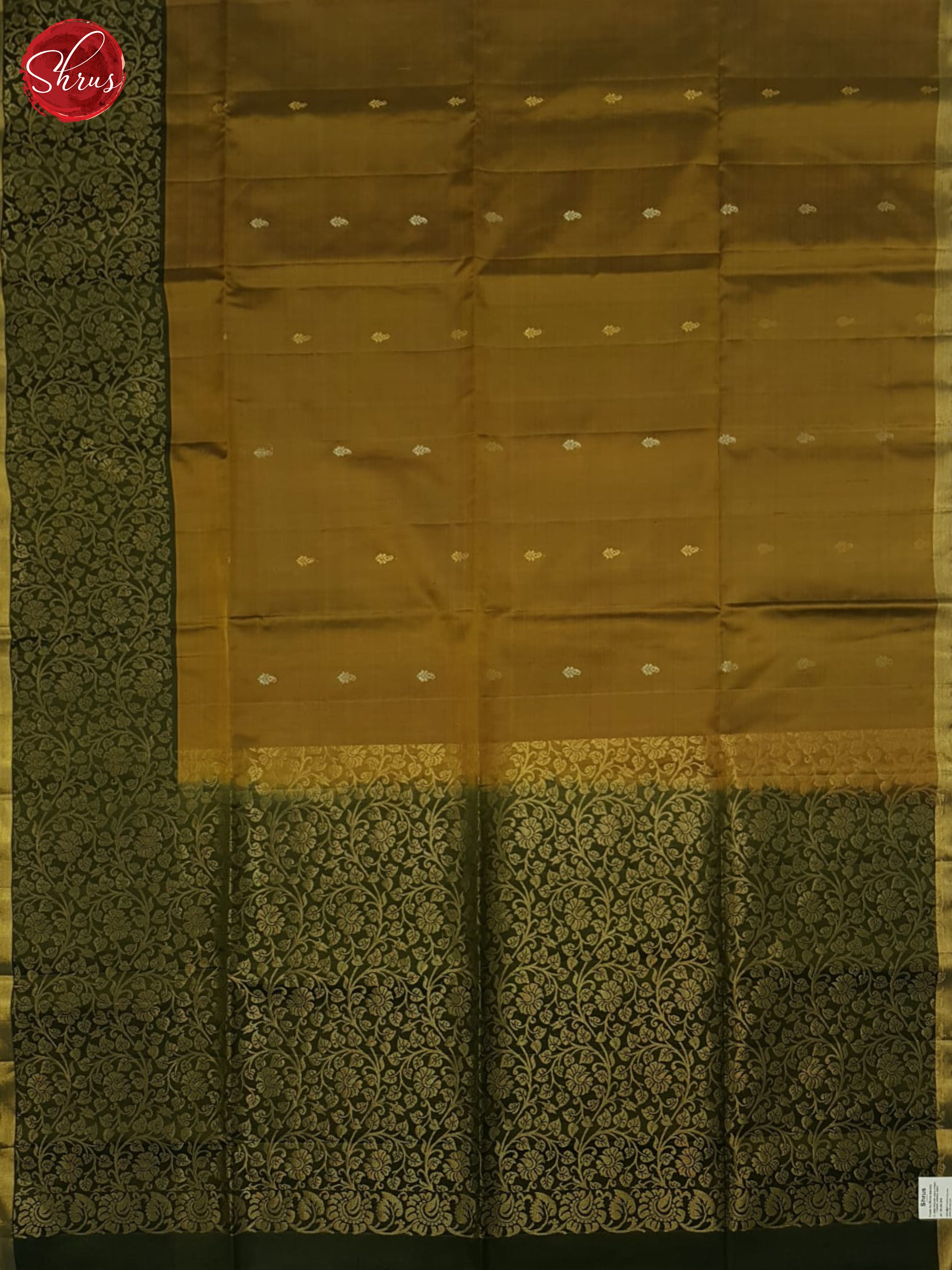 Golden Brown And Green-Soft silk saree - Shop on ShrusEternity.com