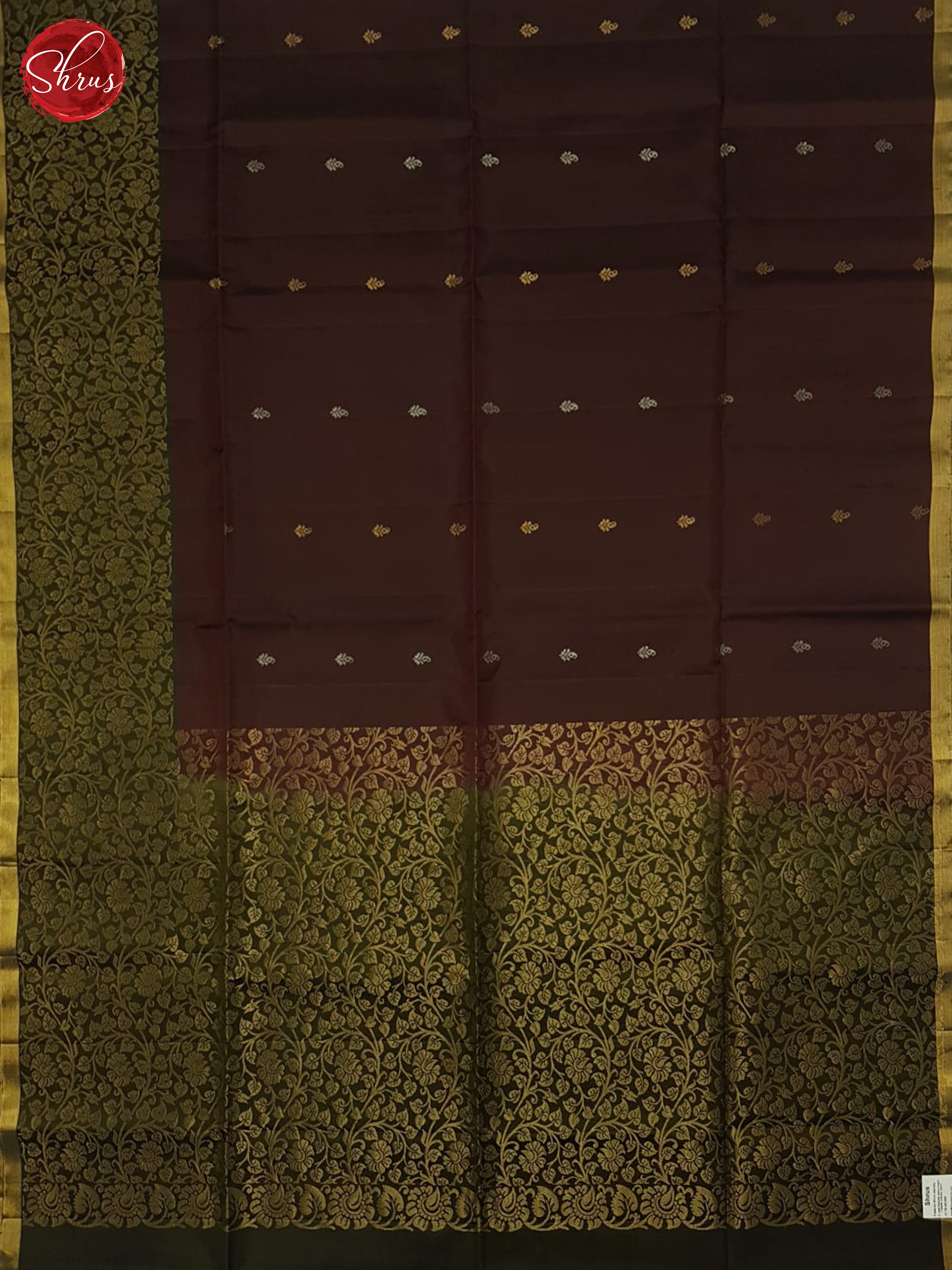 Brown And Green-Soft silk saree - Shop on ShrusEternity.com