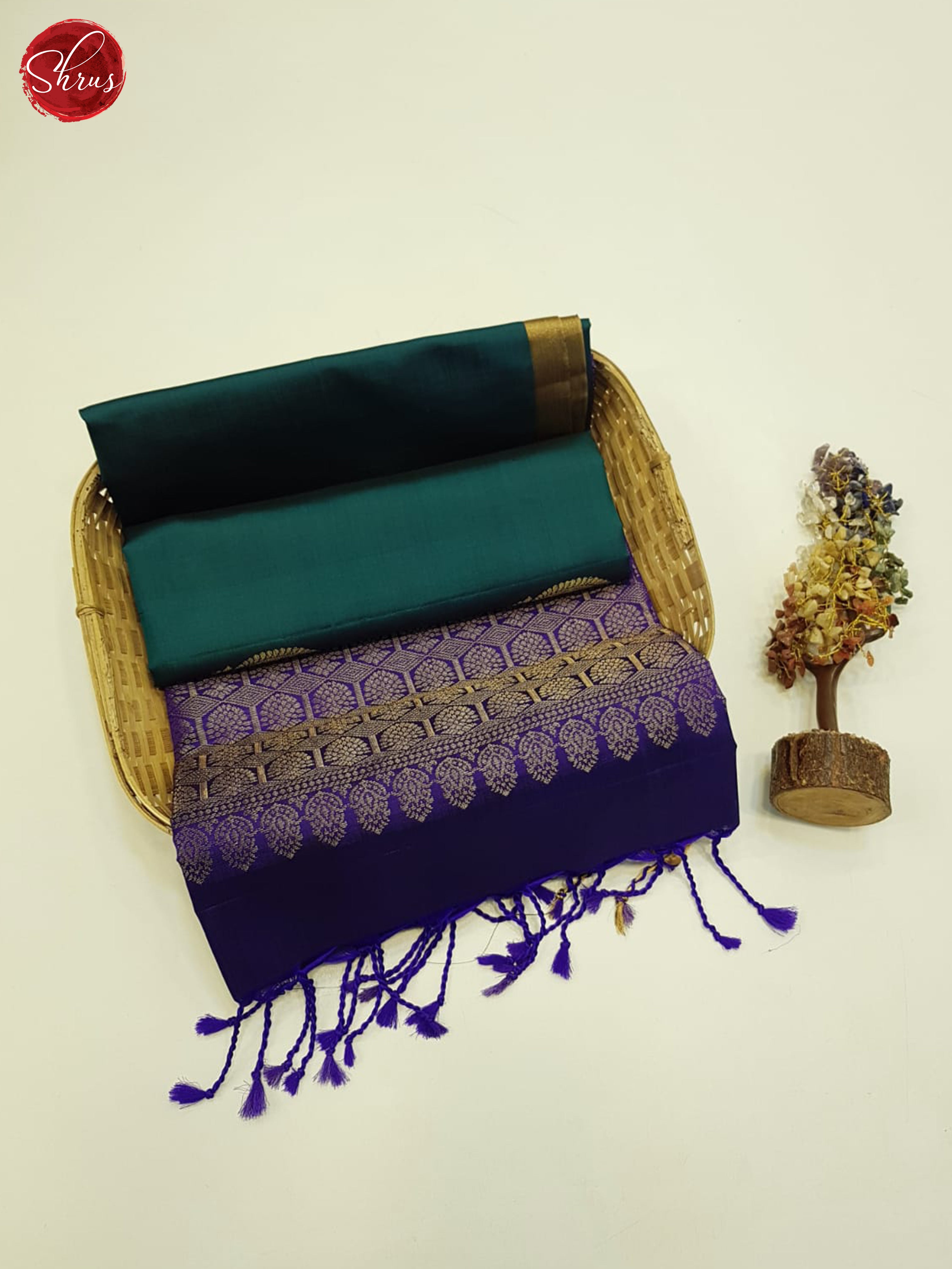 Green And Purple-Soft silk saree - Shop on ShrusEternity.com