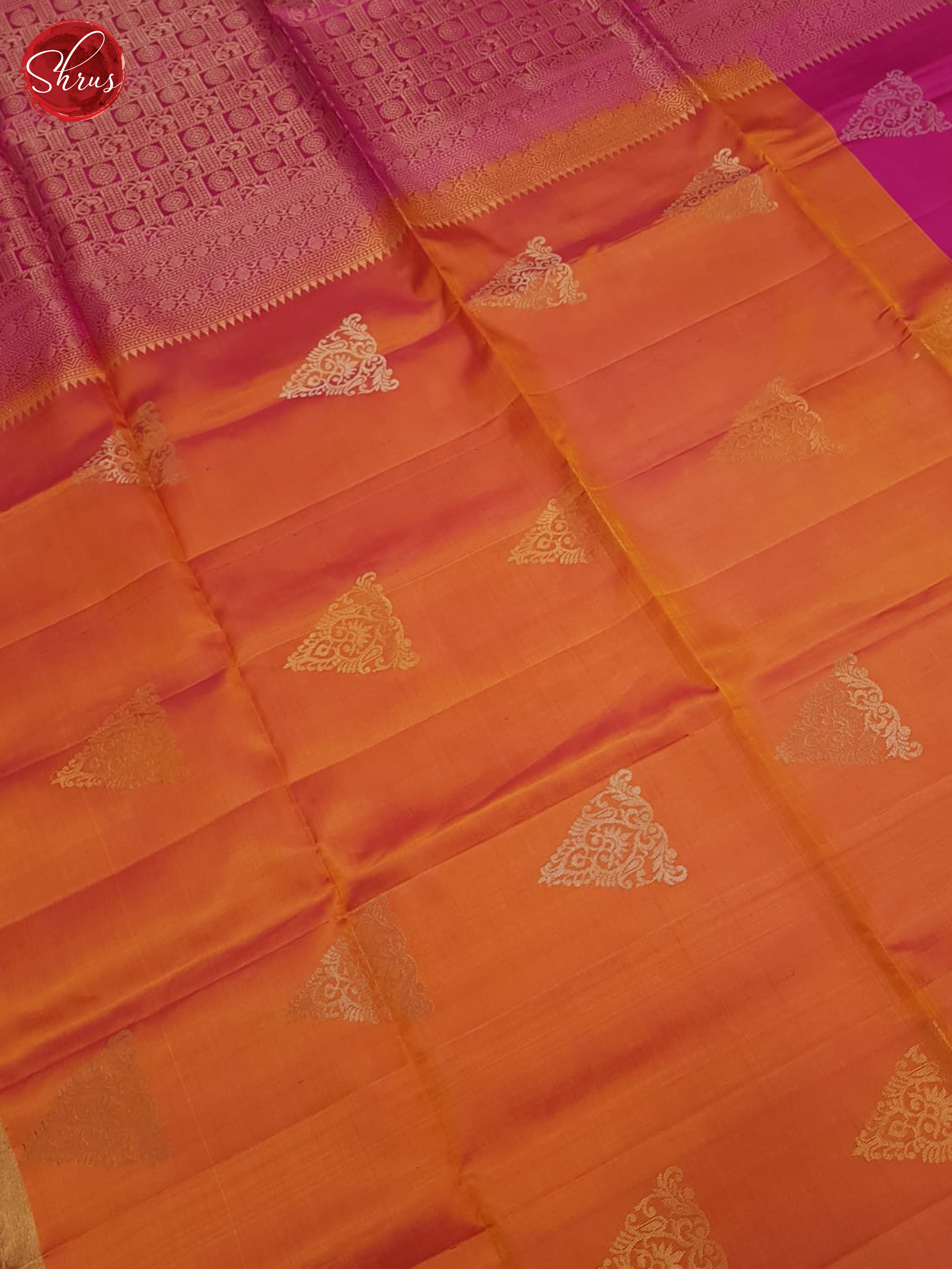 Orange And Pink-Soft silk saree - Shop on ShrusEternity.com