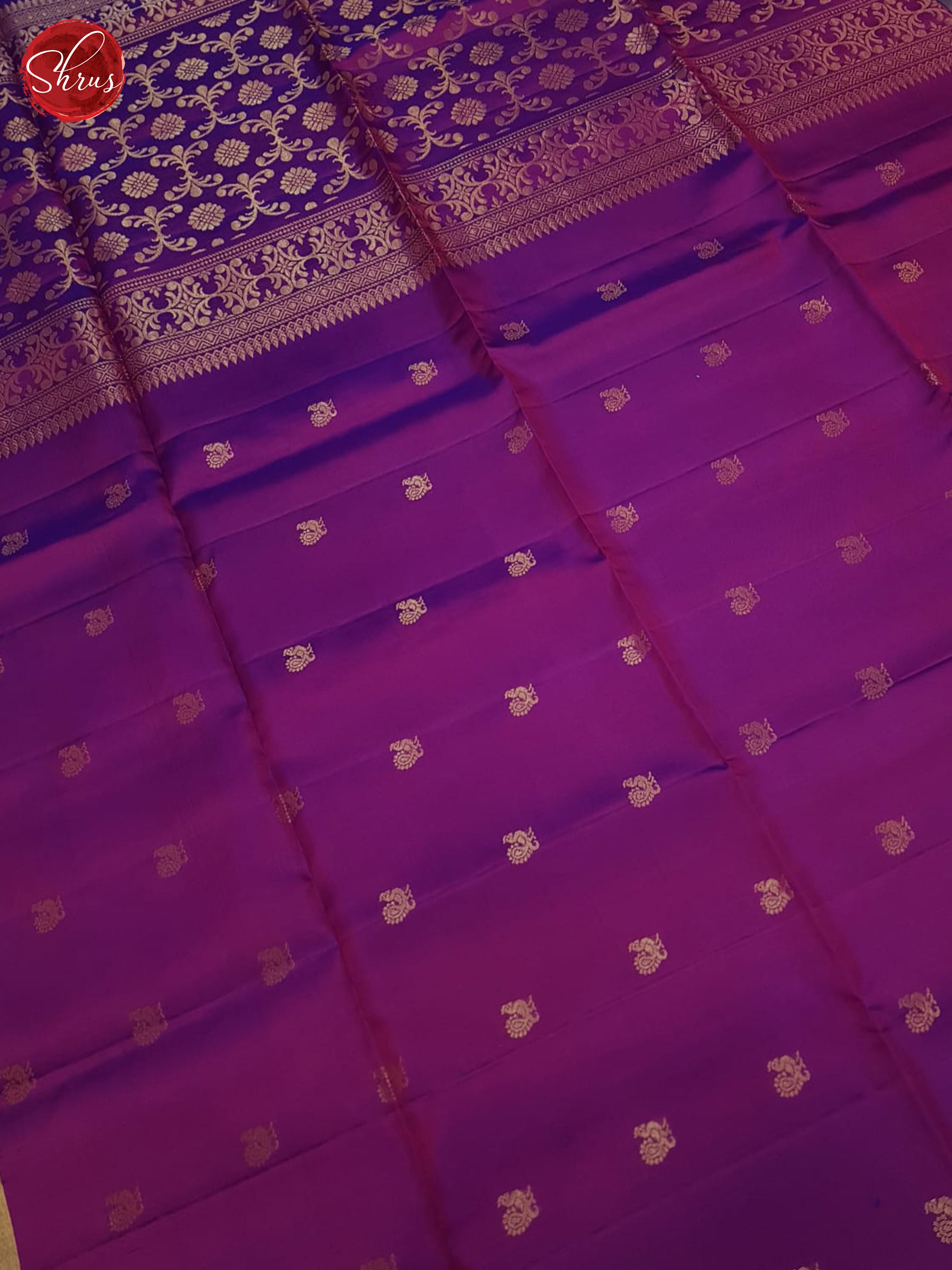 Purple And Green-Soft silk saree - Shop on ShrusEternity.com