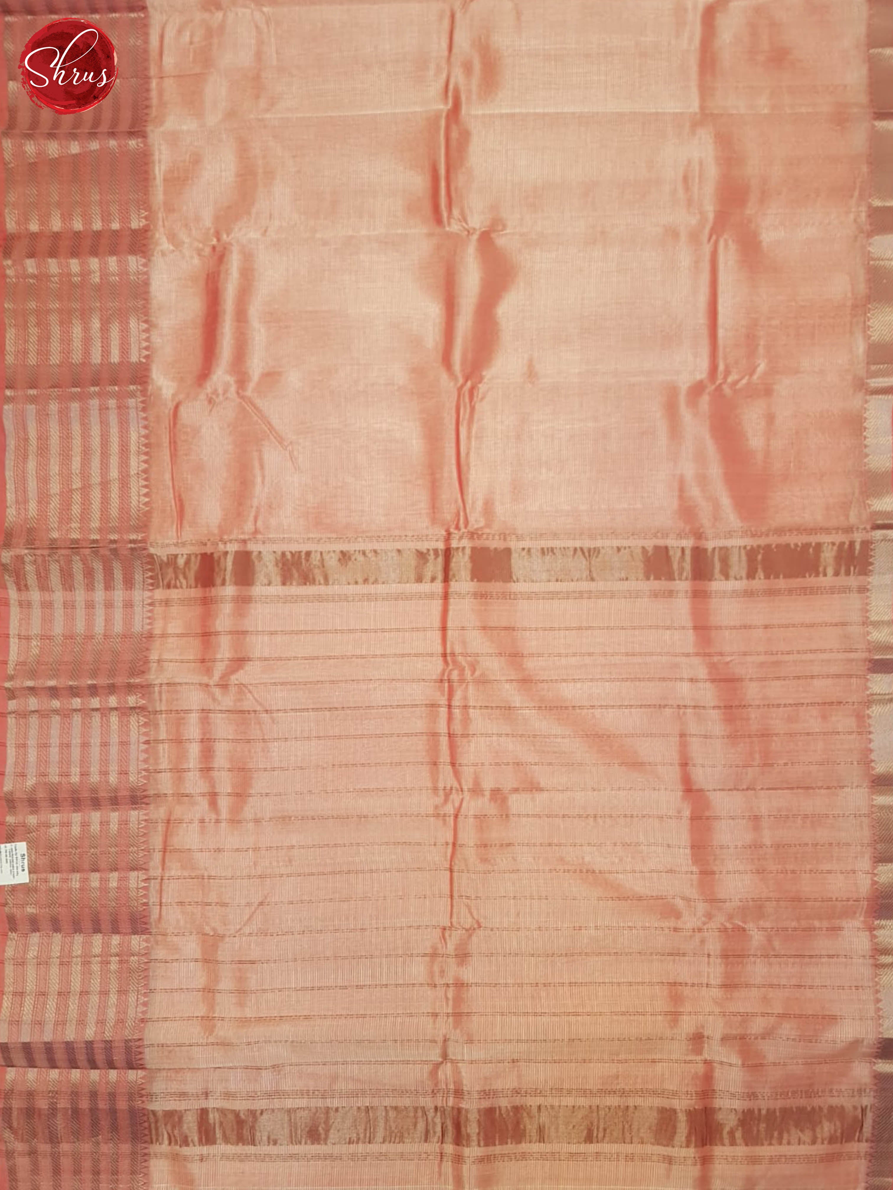 Peach (single tone) - Mangalagiri silkcotton Saree - Shop on ShrusEternity.com