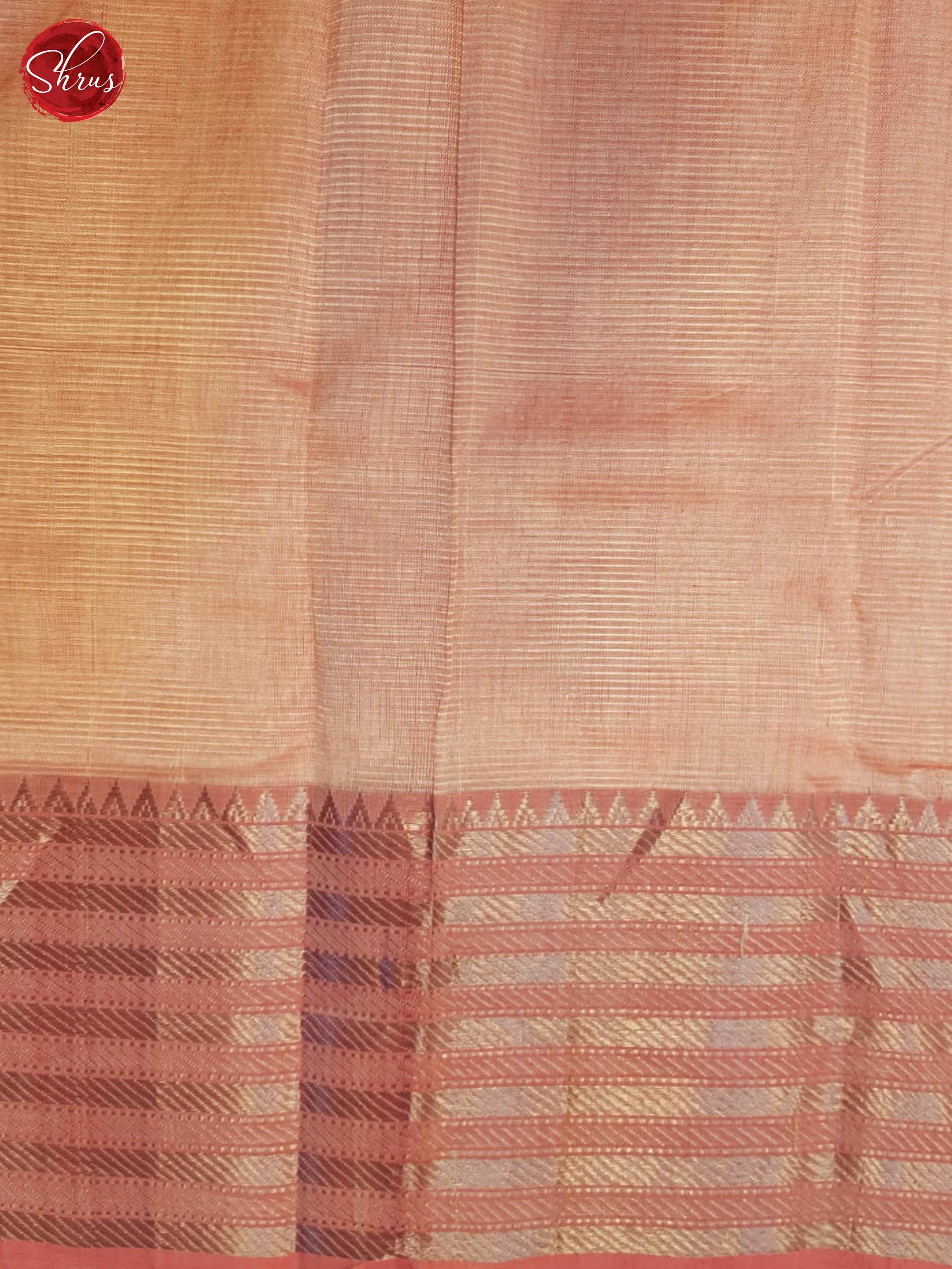 Peach (single tone) - Mangalagiri silkcotton Saree - Shop on ShrusEternity.com