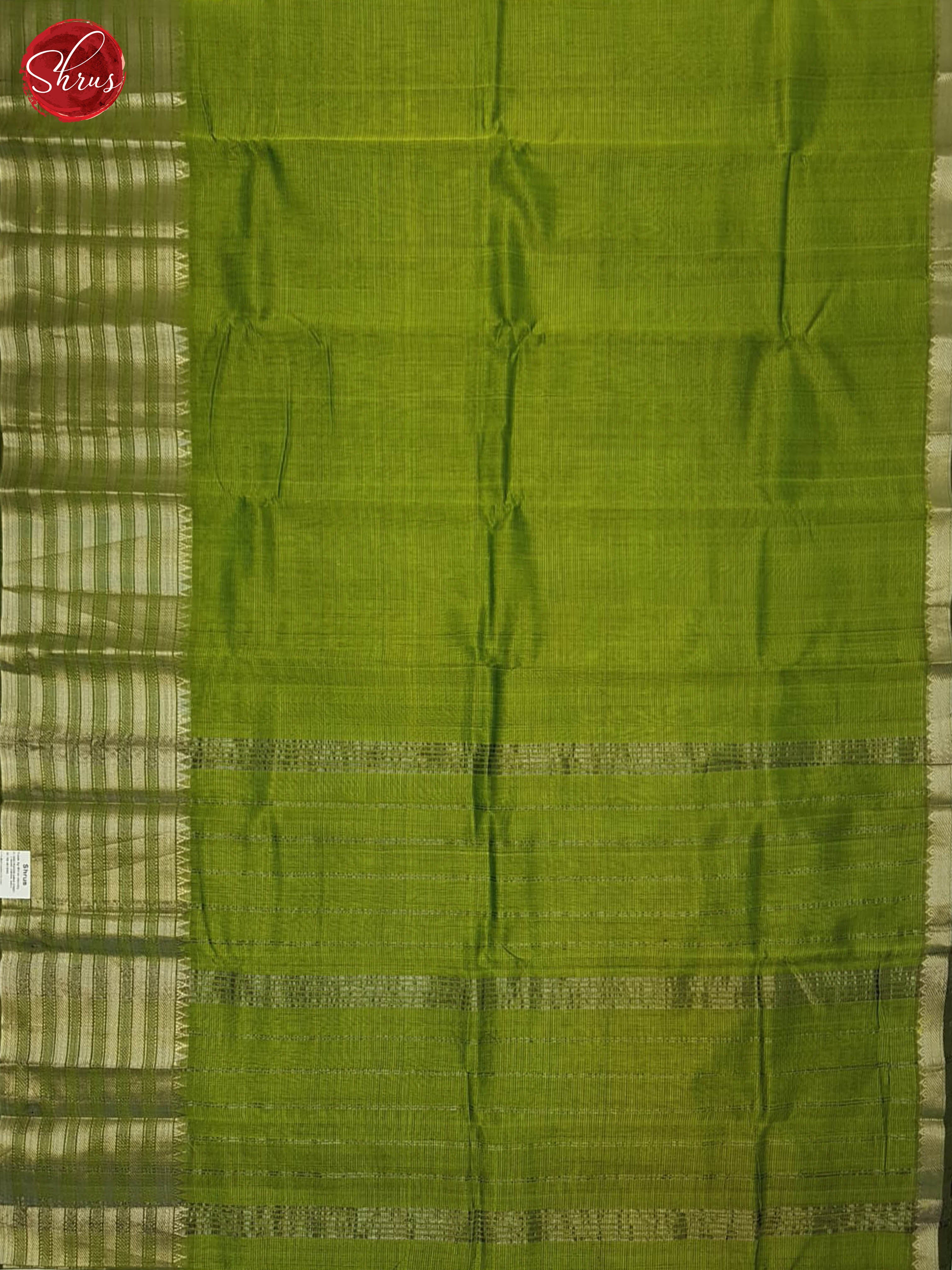 Green(Single Tone) - Mangalagiri silkcotton Saree - Shop on ShrusEternity.com