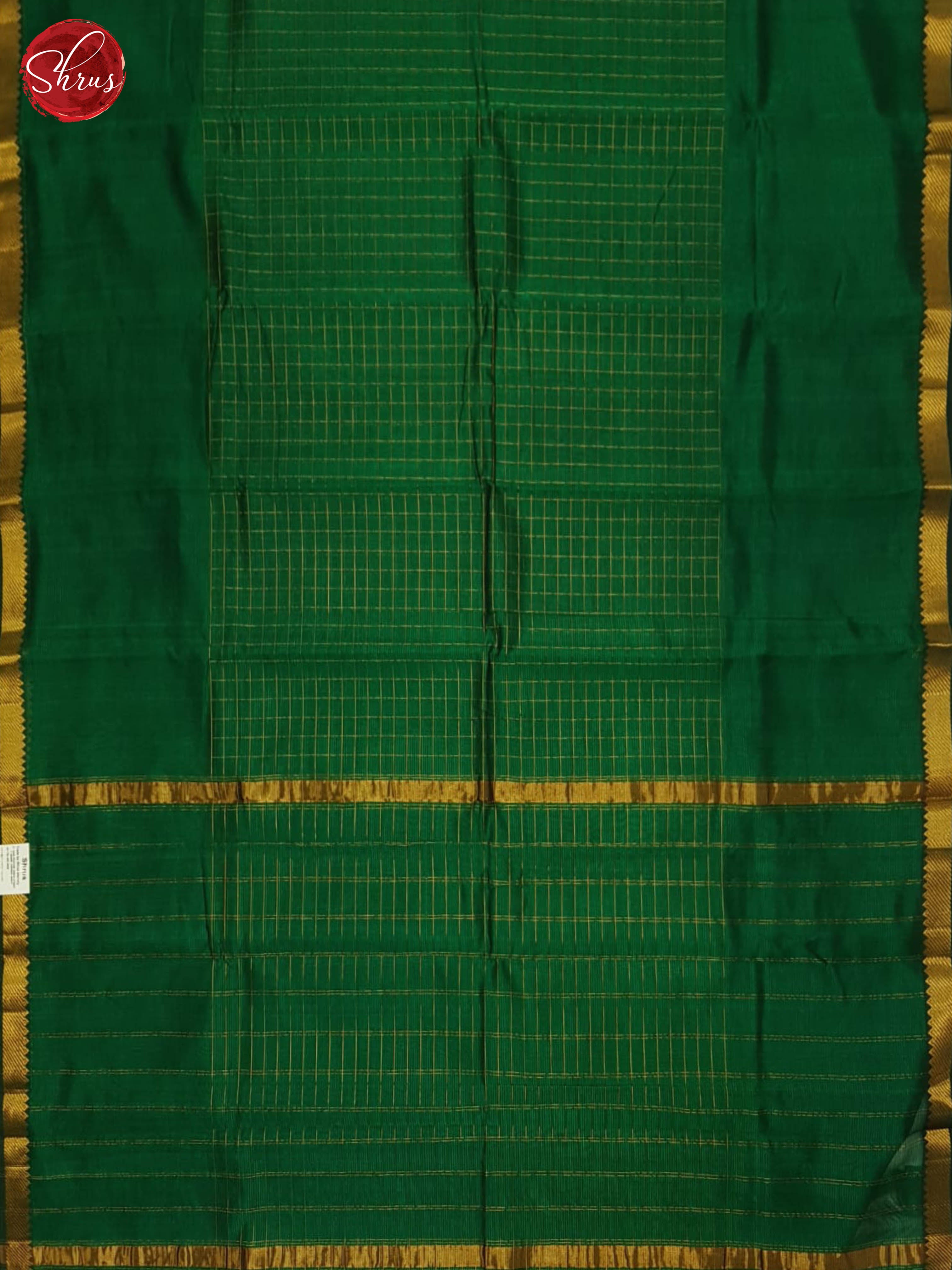 Green(Single Tone) - Mangalagiri silkcotton Saree - Shop on ShrusEternity.com