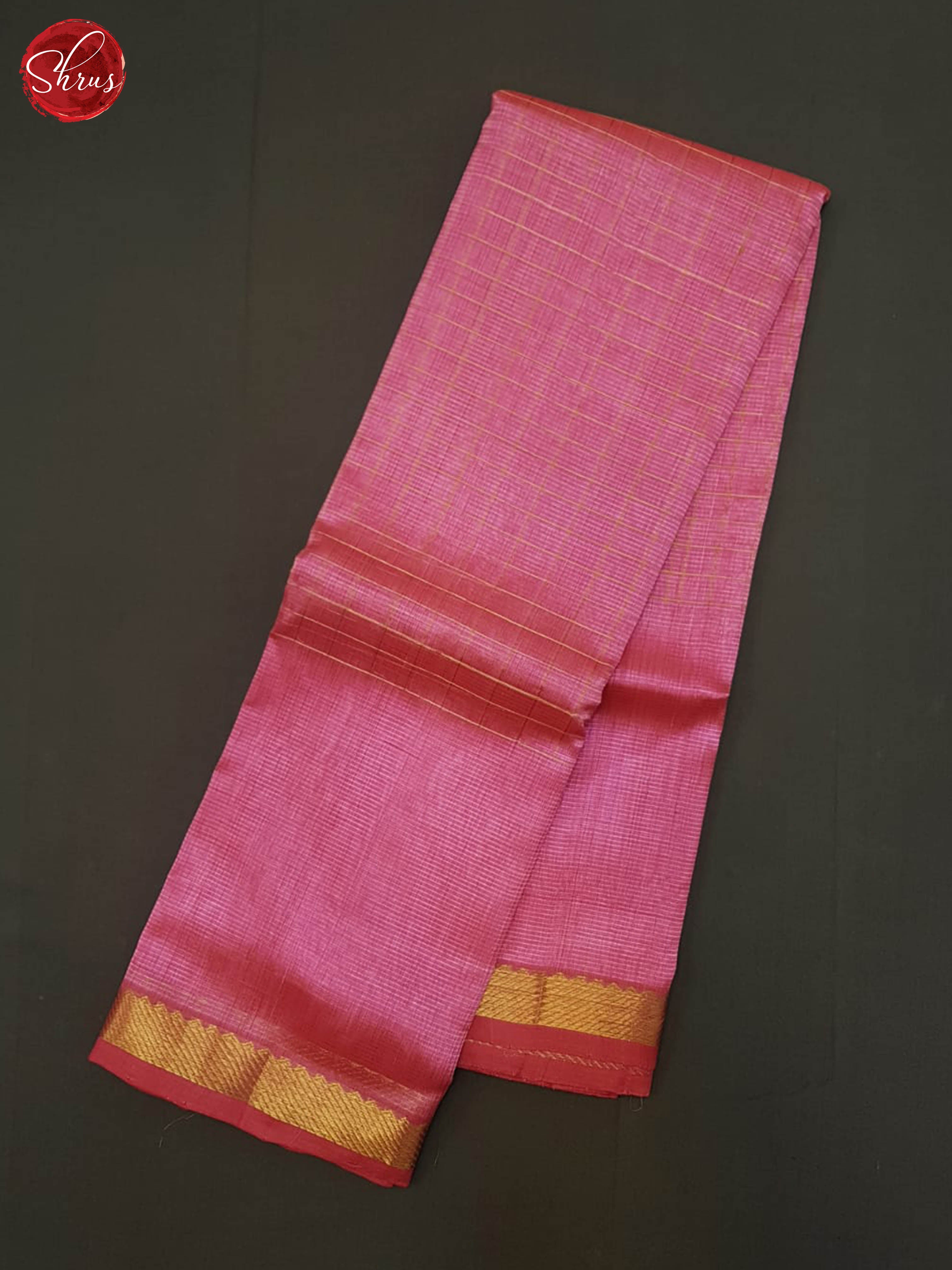 Pink(Single tone) - Mangalagiri silkcotton Saree - Shop on ShrusEternity.com