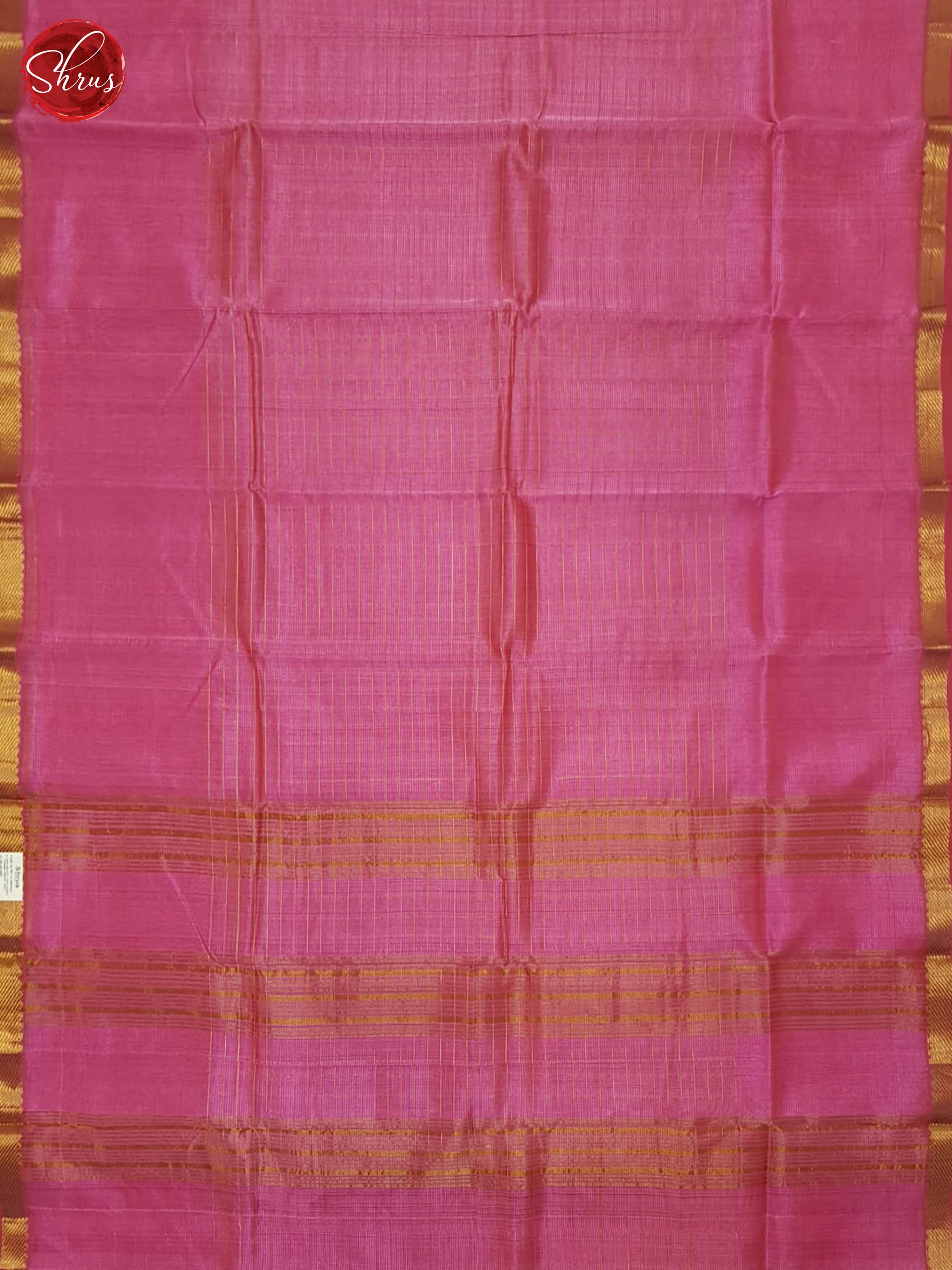 Pink(Single tone) - Mangalagiri silkcotton Saree - Shop on ShrusEternity.com