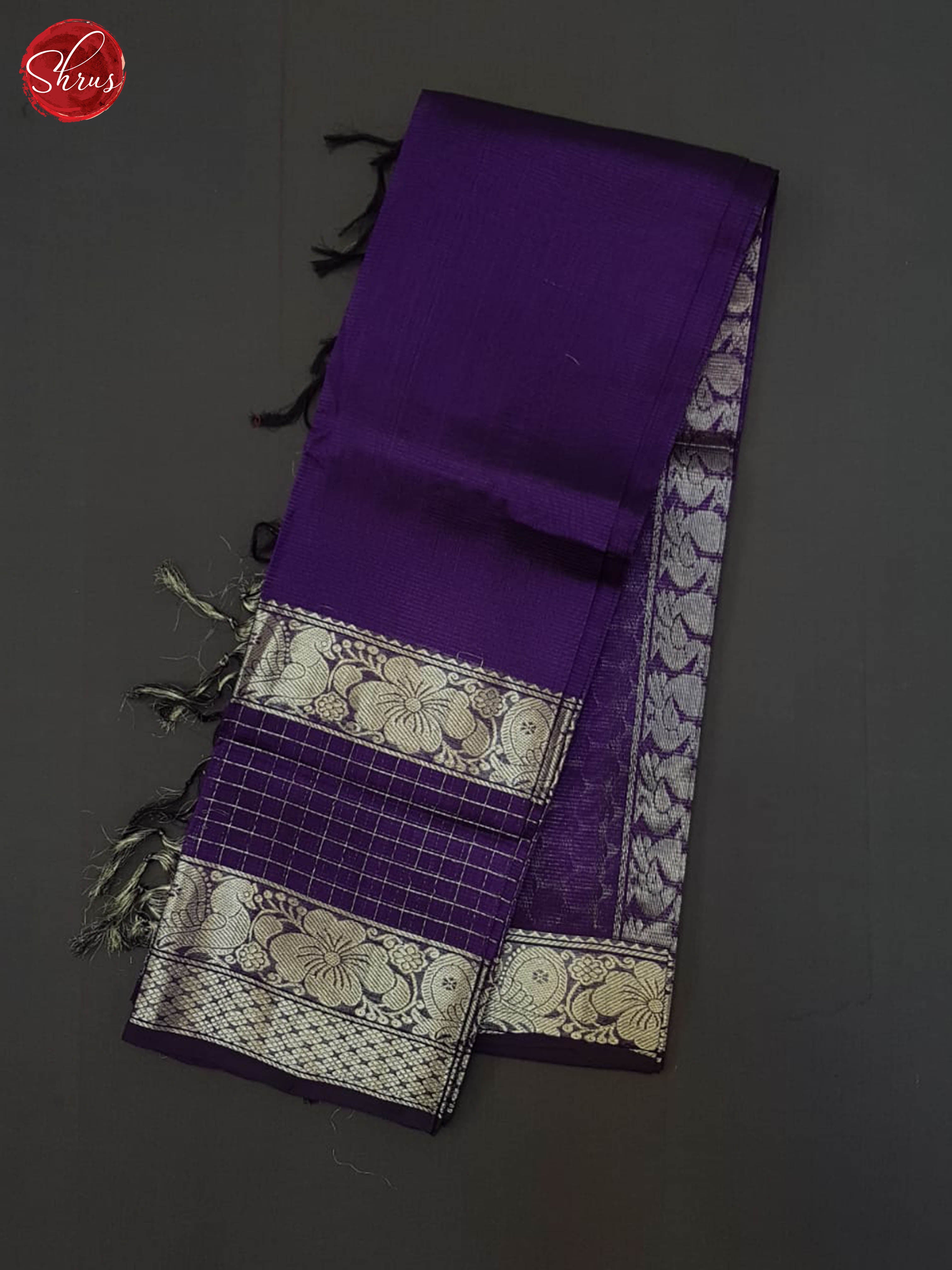 Eggplant(Single Tone) - Mangalagiri silkcotton Saree - Shop on ShrusEternity.com