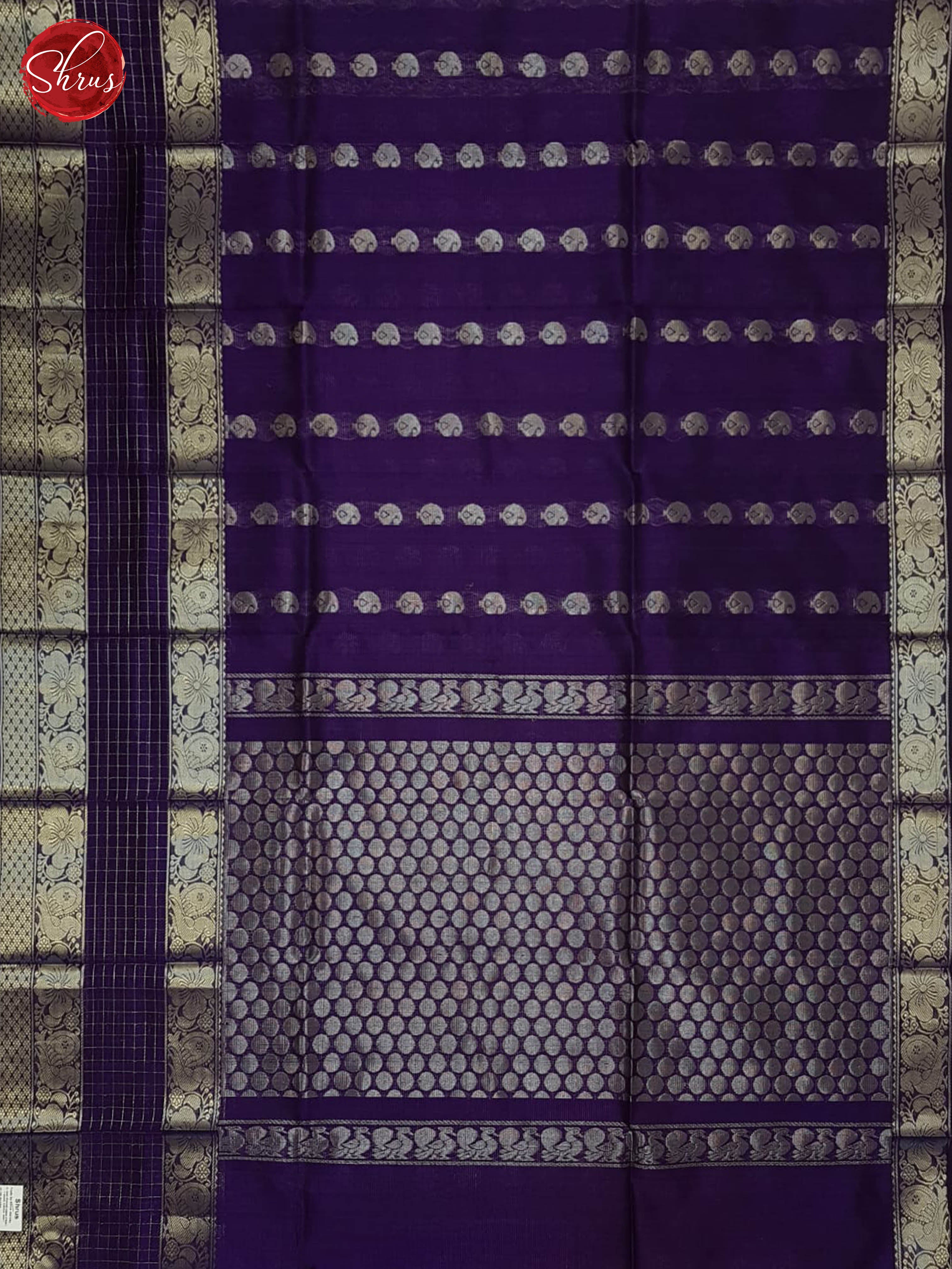 Eggplant(Single Tone) - Mangalagiri silkcotton Saree - Shop on ShrusEternity.com