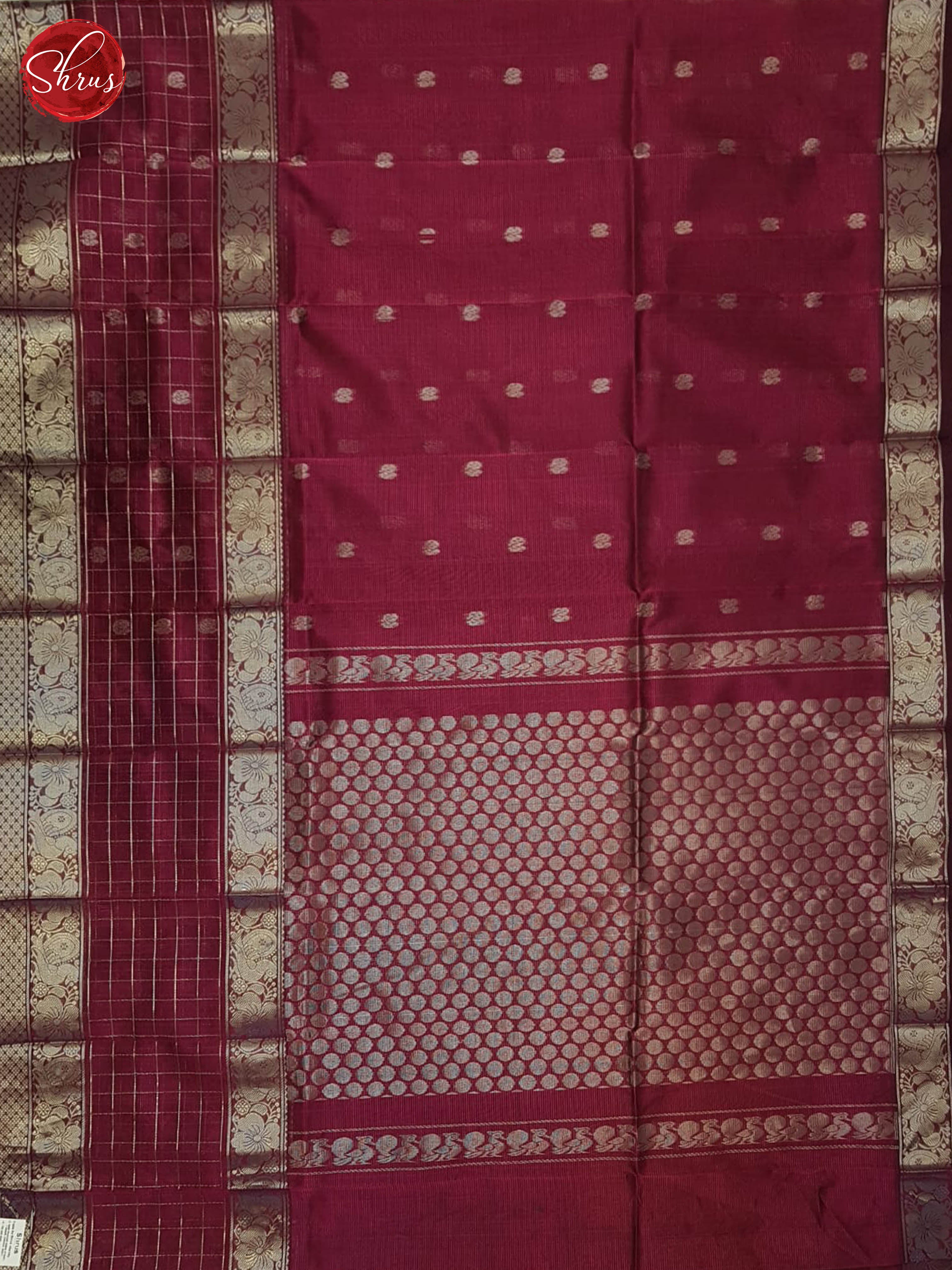 Majenta pink(Single tone)- Mangalagiri silkcotton Saree - Shop on ShrusEternity.com