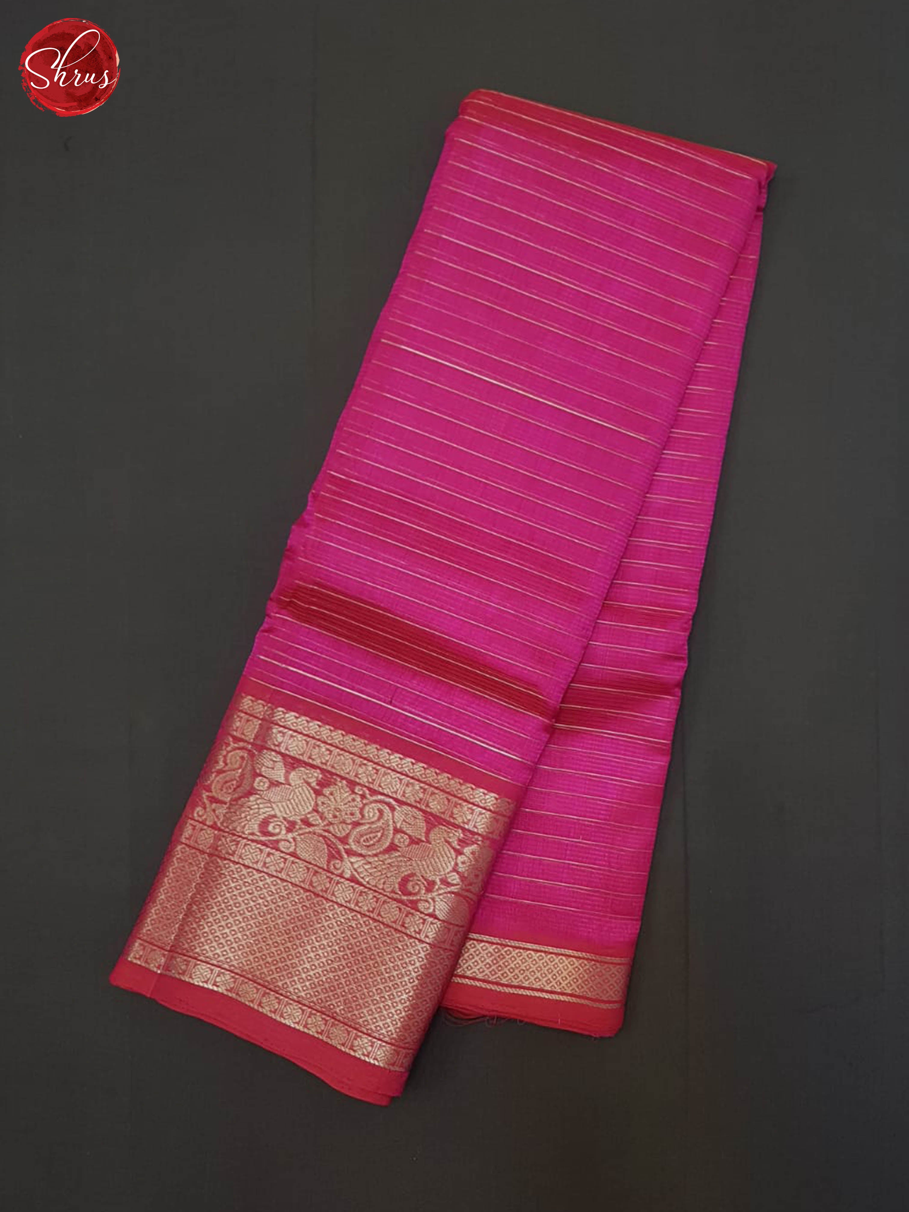 Pink(single tone) - Mangalagiri silkcotton Saree - Shop on ShrusEternity.com