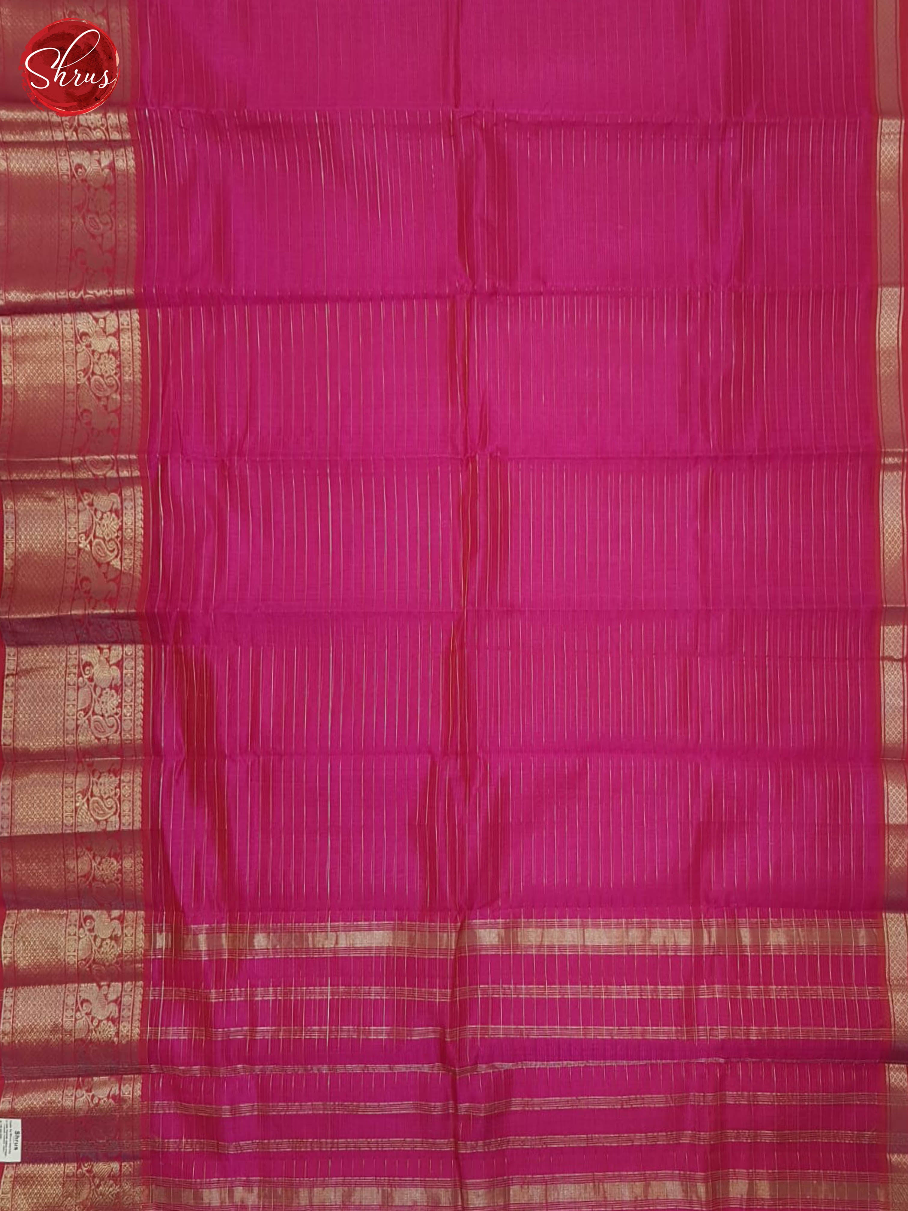 Pink(single tone) - Mangalagiri silkcotton Saree - Shop on ShrusEternity.com