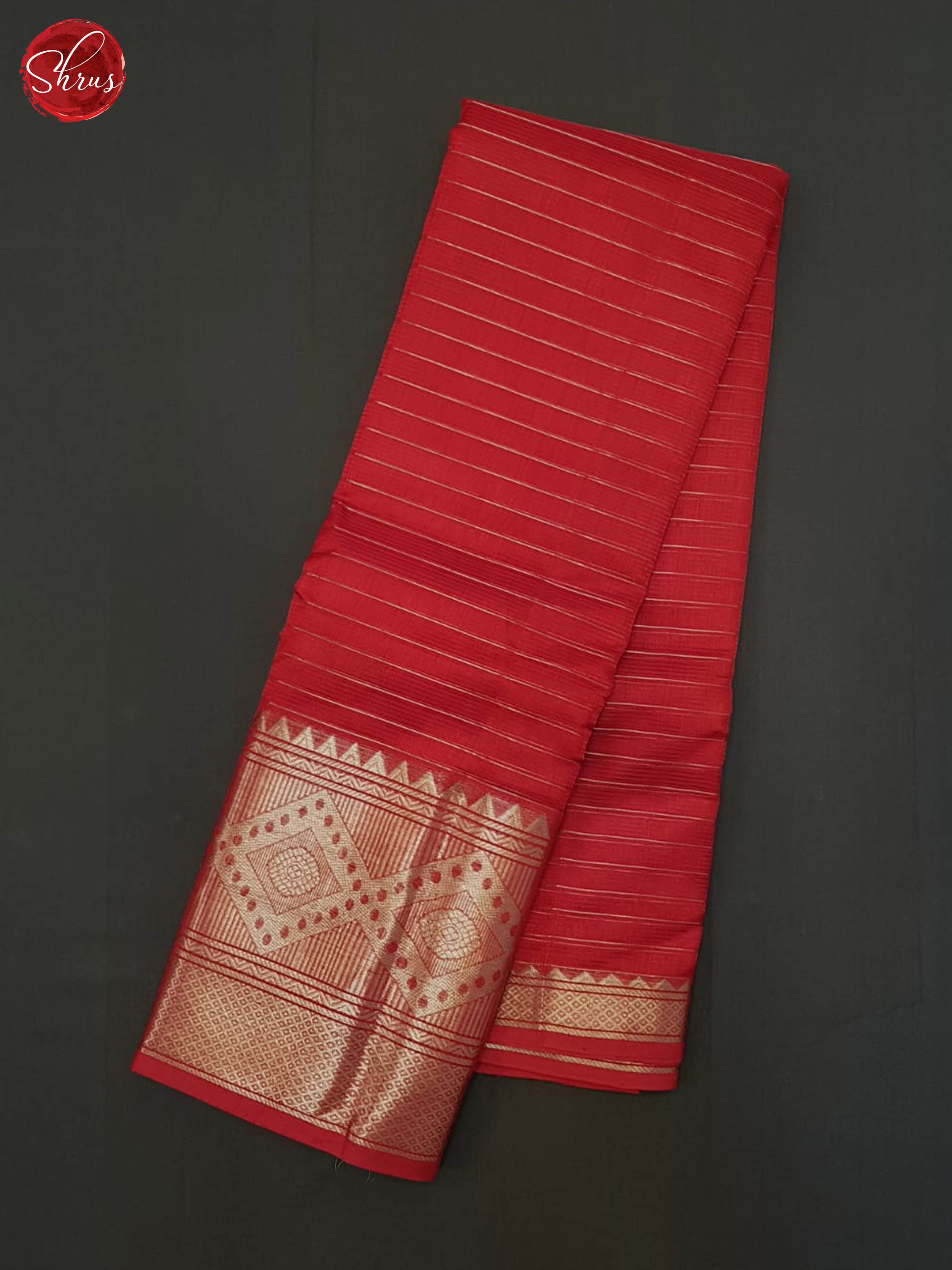 Red(Single Tone)- Mangalagiri silkcotton Saree - Shop on ShrusEternity.com