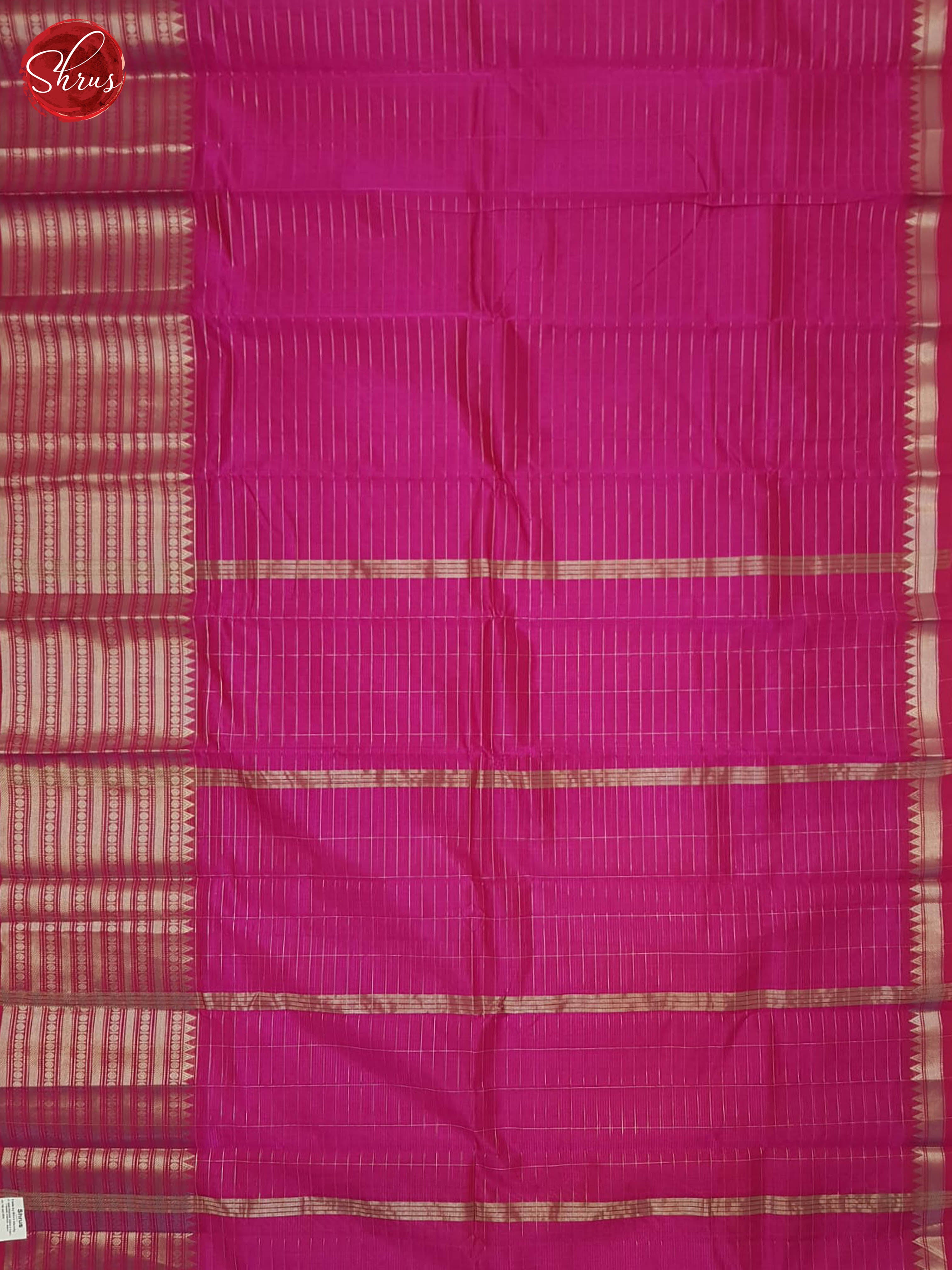 Pink(Single tone) - Mangalagiri silkcotton Saree - Shop on ShrusEternity.com