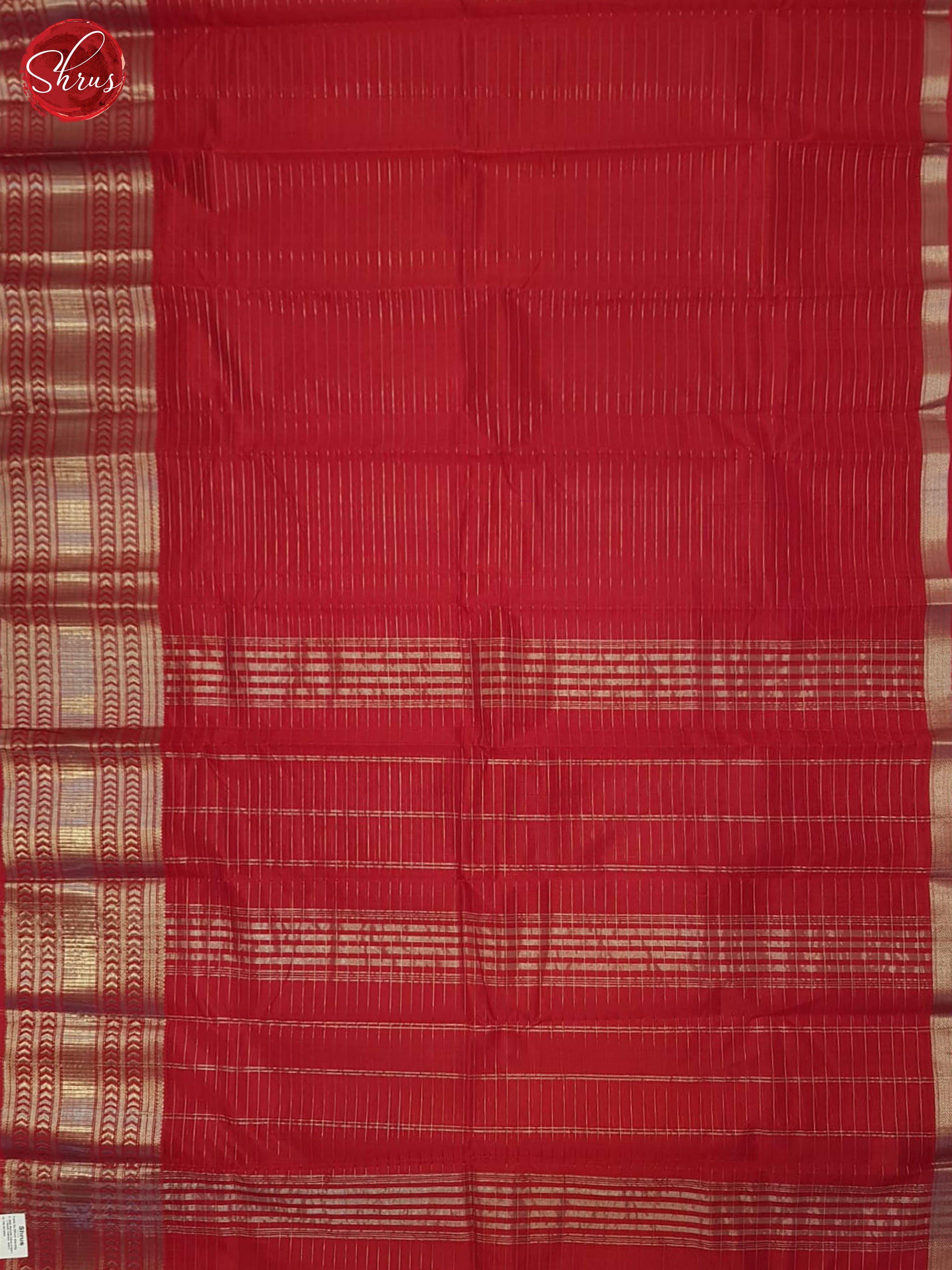 Red(Single Tone) - Mangalagiri silkcotton Saree - Shop on ShrusEternity.com