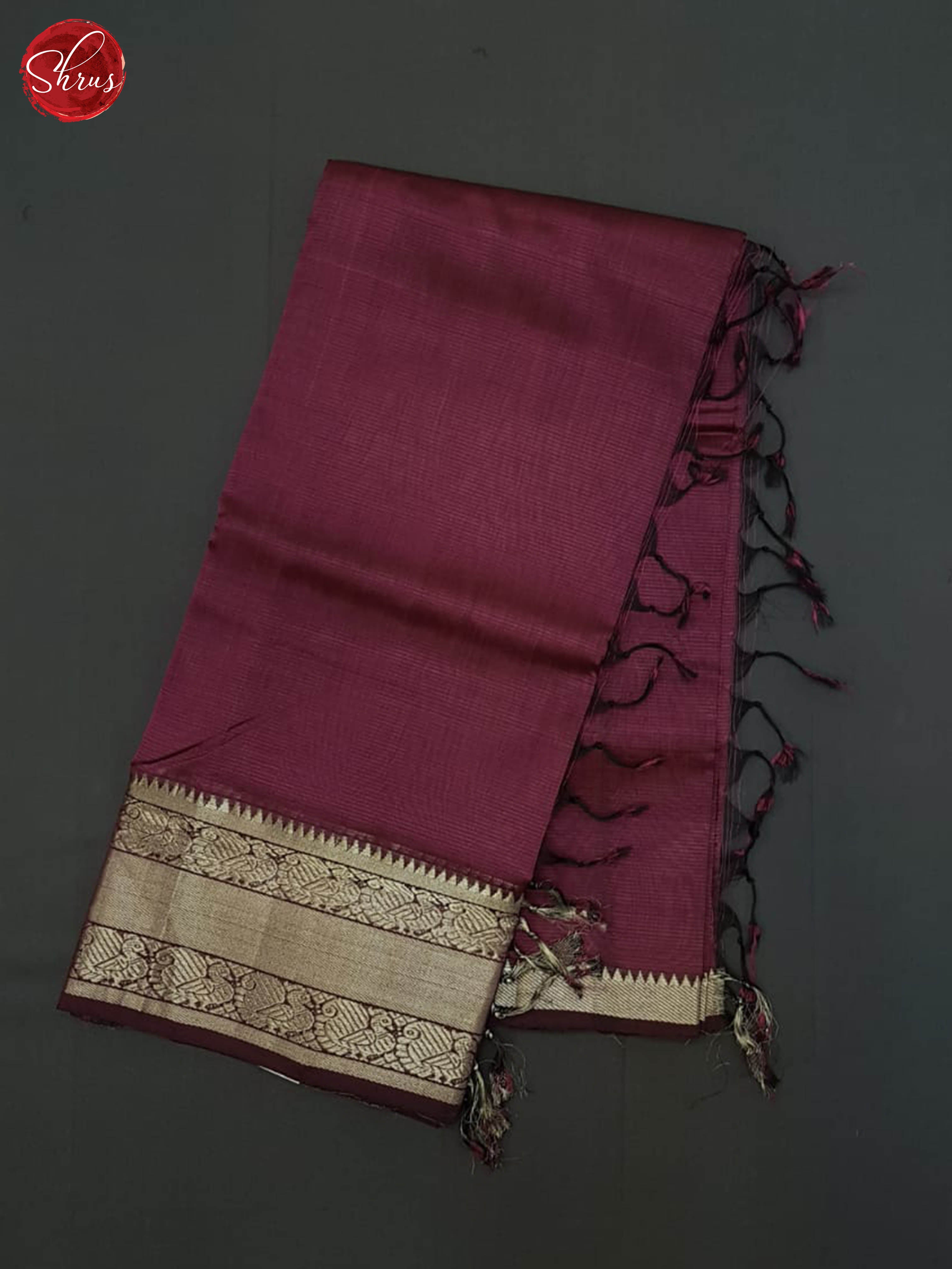 Wine(single Tone) - Mangalagiri silkcotton Saree - Shop on ShrusEternity.com