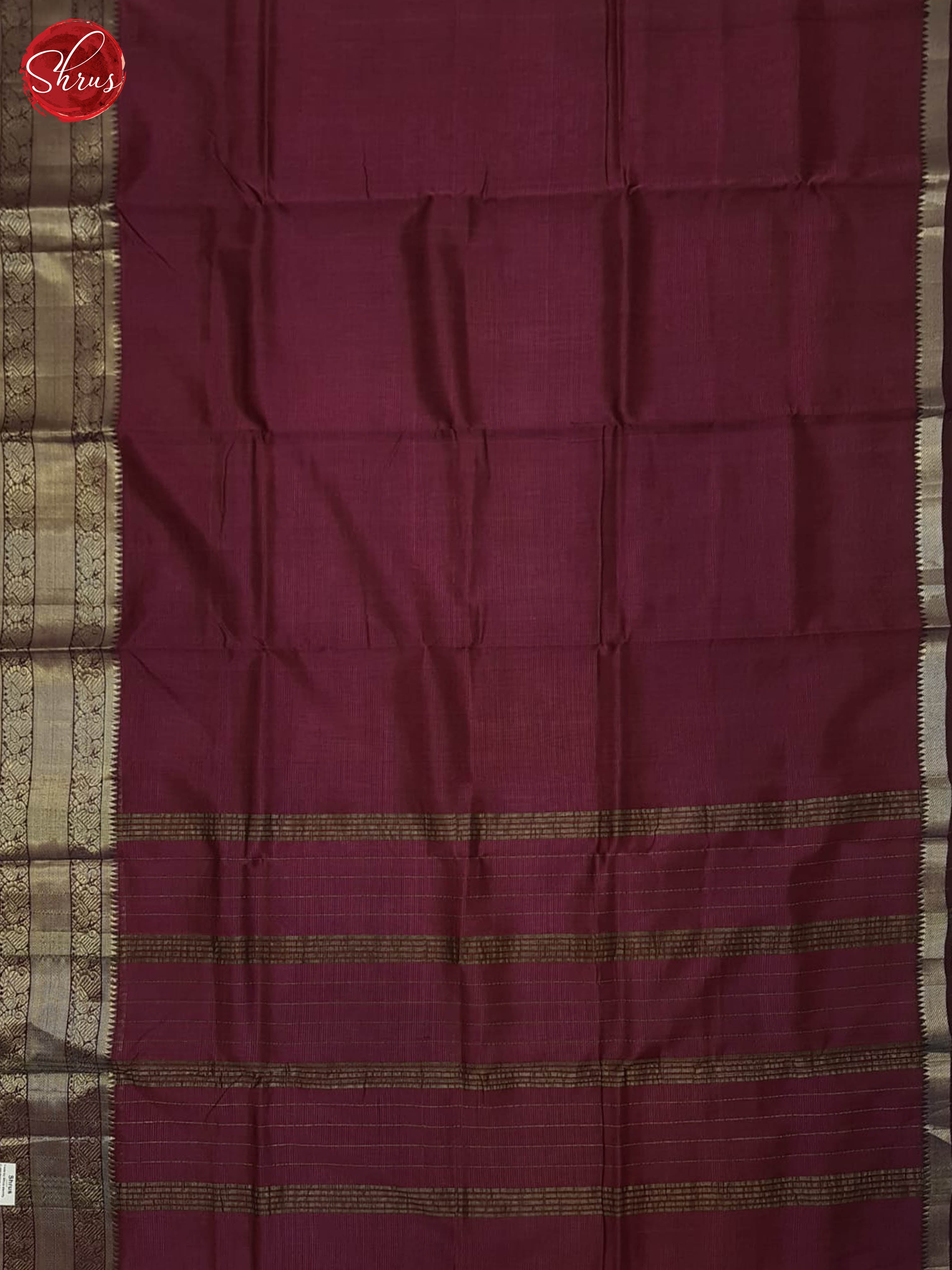 Wine(single Tone) - Mangalagiri silkcotton Saree - Shop on ShrusEternity.com