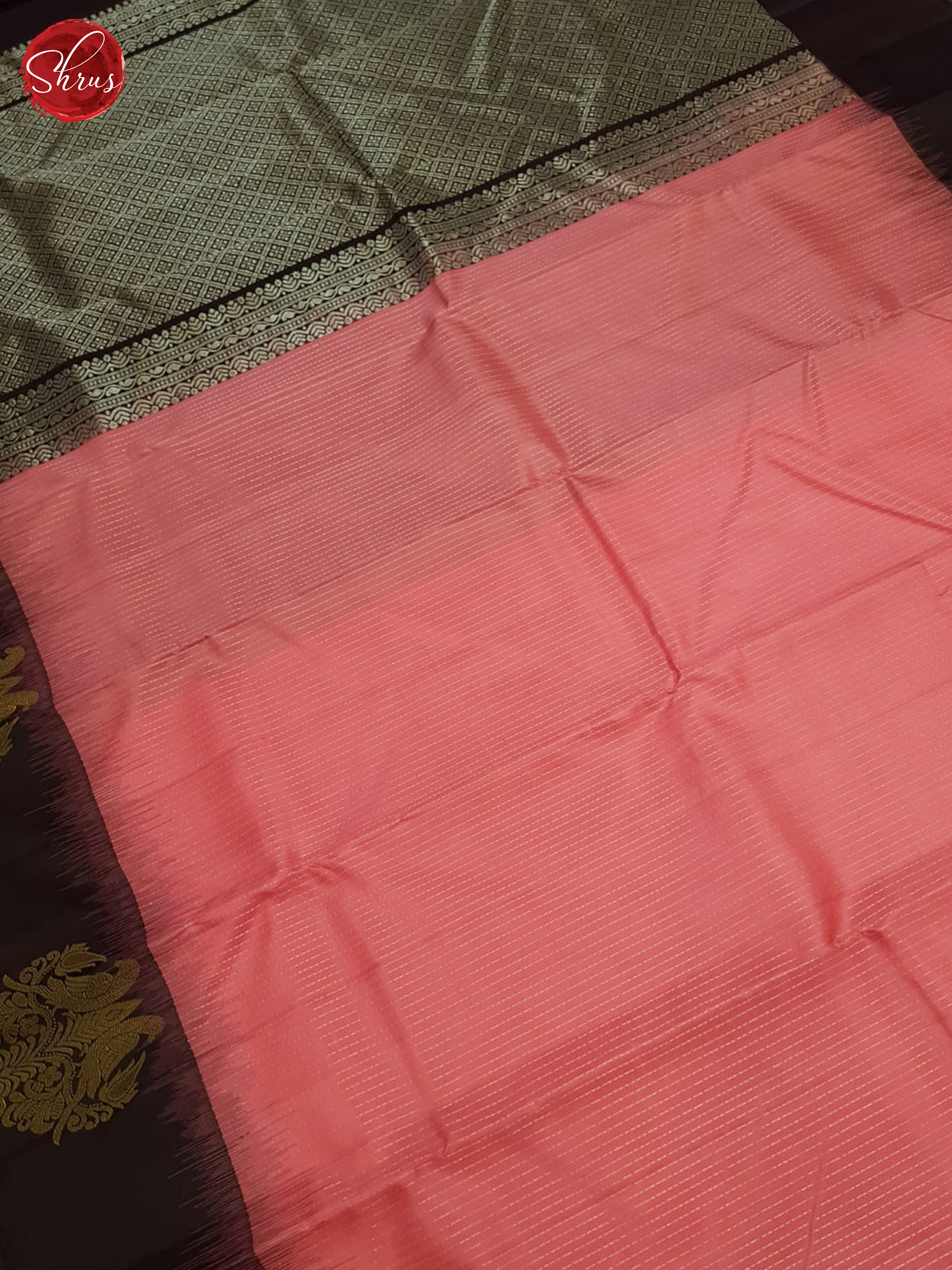 Pink and Brown- Soft Silk Saree - Shop on ShrusEternity.com