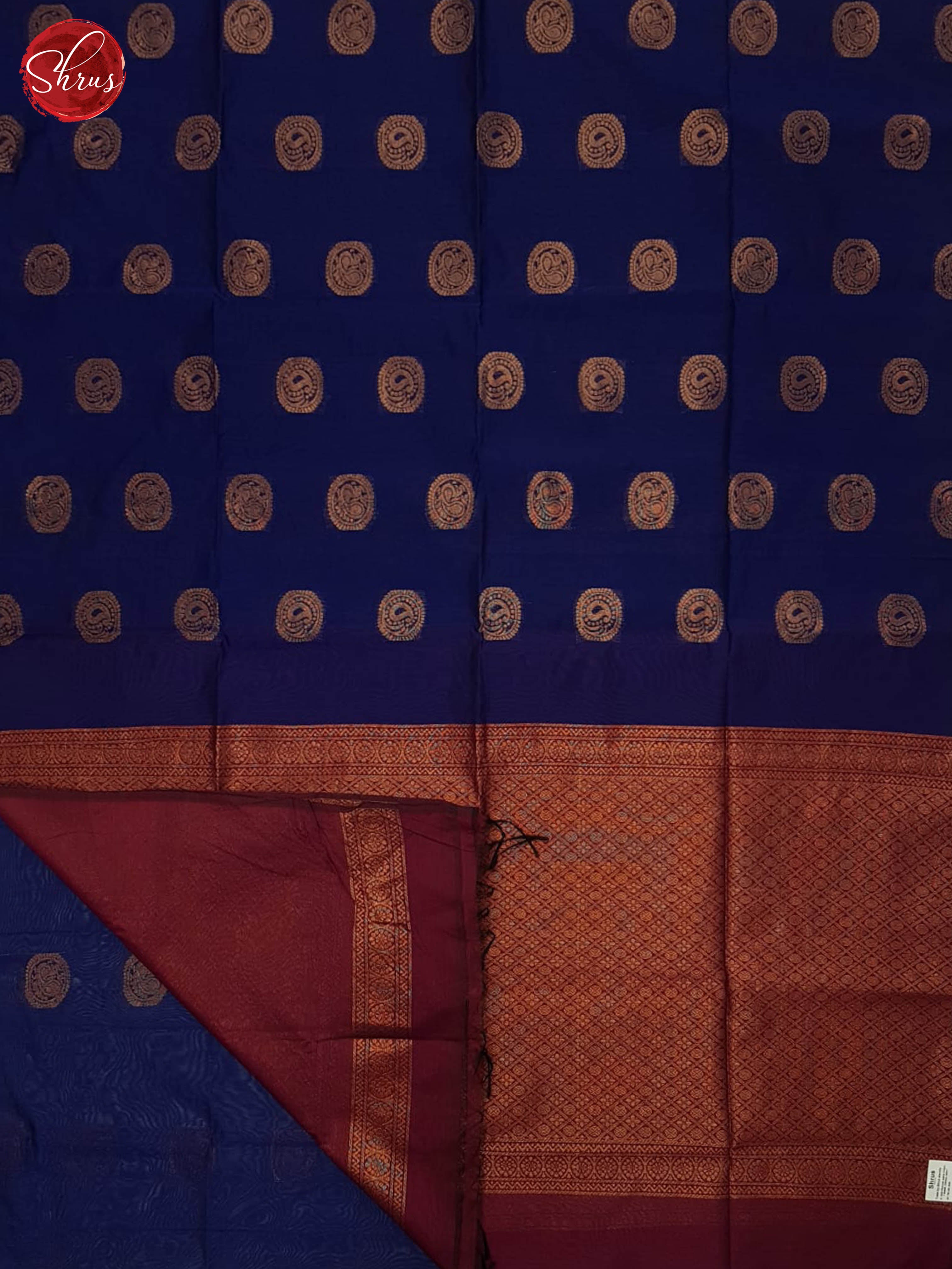 Blue And Araku Maroon- Semi Silk Cotton Saree - Shop on ShrusEternity.com