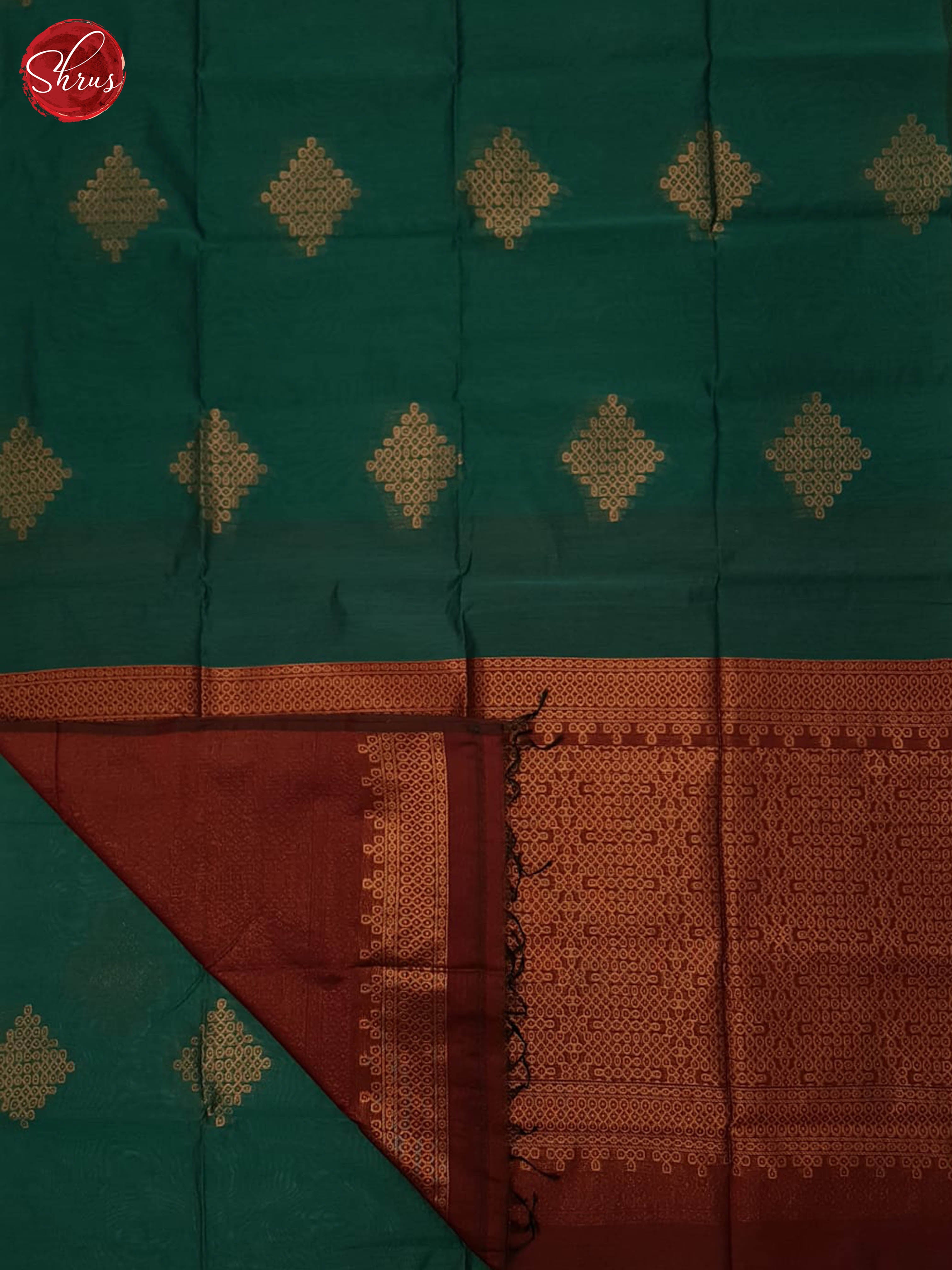 Green And Arraku Maroon- Semi Silk Cotton Saree - Shop on ShrusEternity.com