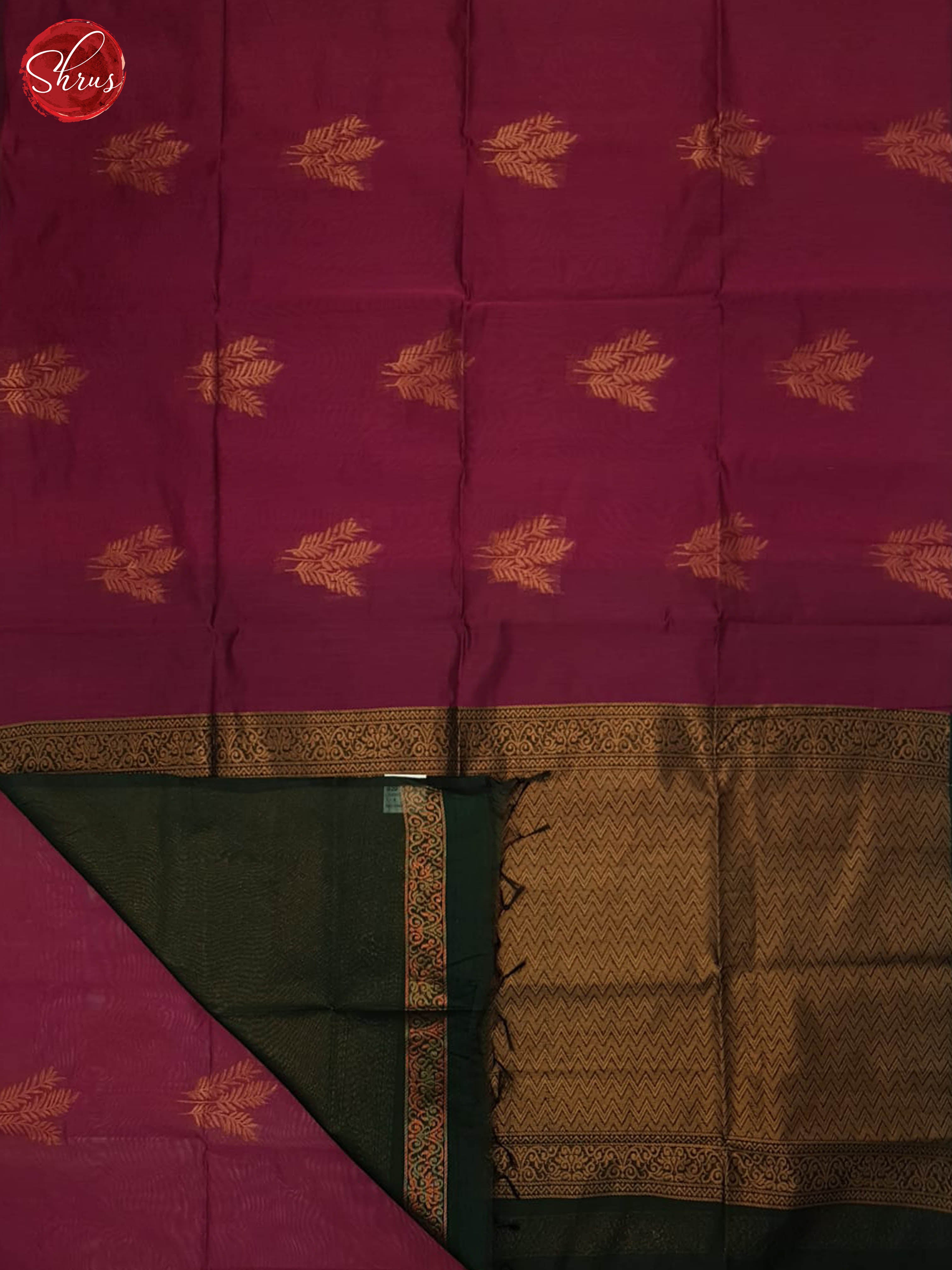 Majenta Pink And Green- Semi Silk Cotton Saree - Shop on ShrusEternity.com