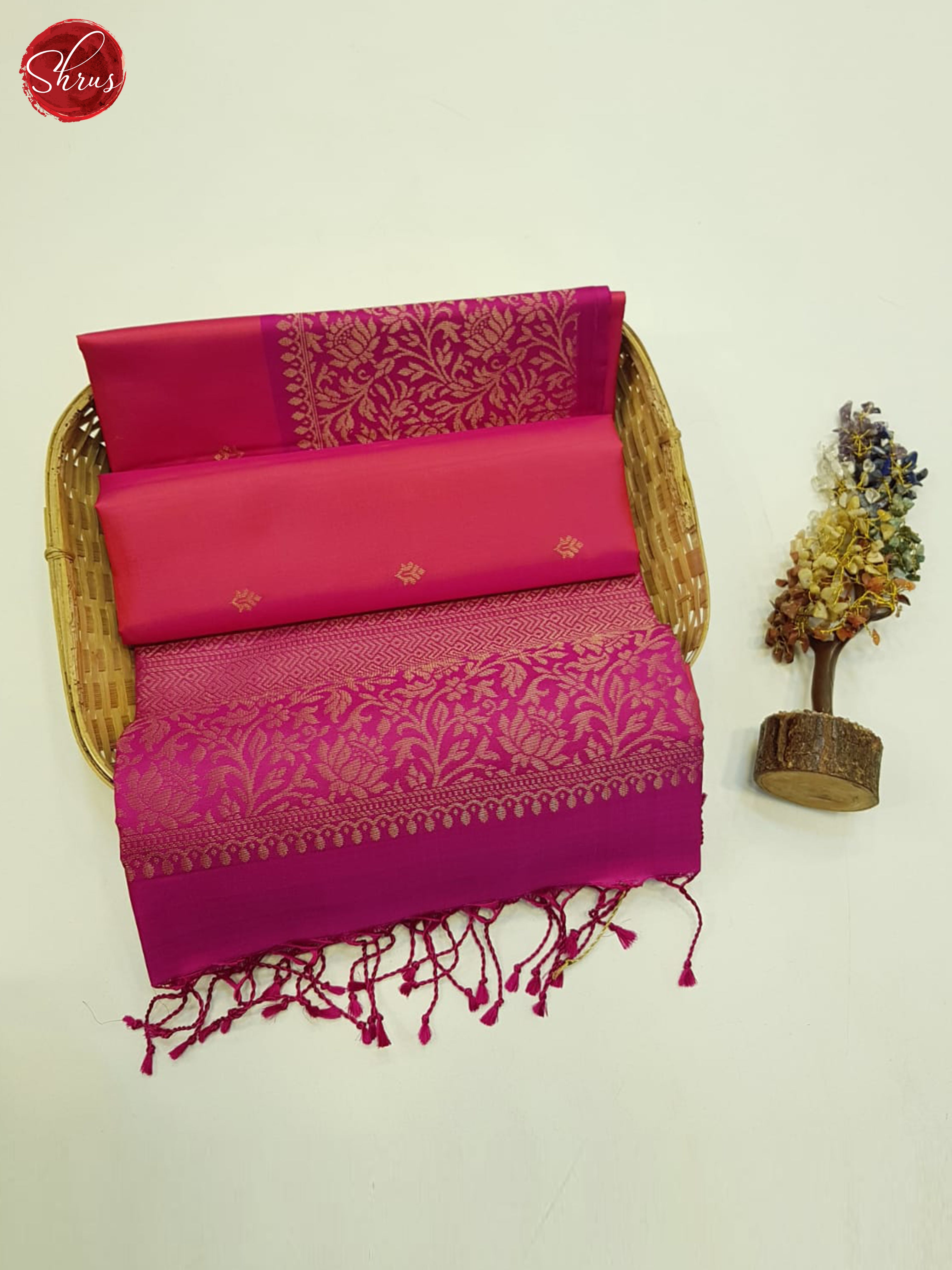 Pink and Majenta- Soft Silk Saree - Shop on ShrusEternity.com